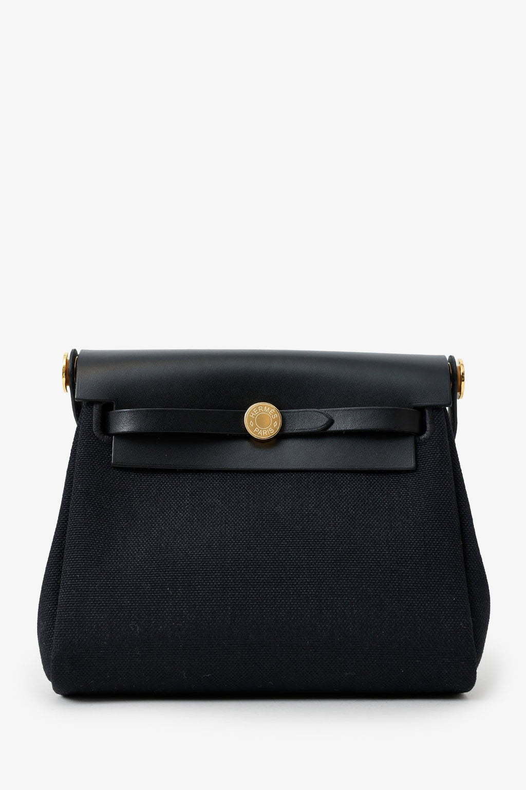Hermès 2025 Black Toile H Canvas/Fauve Vache Hunter Mini Herbag 20
