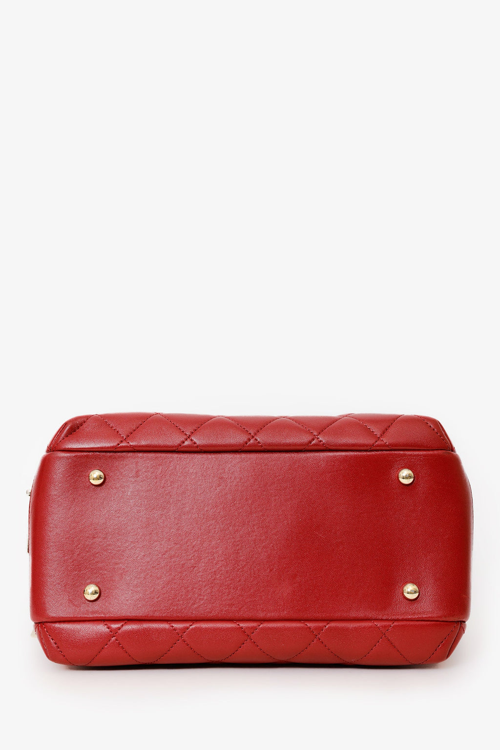 Pre-Loved Chanel™ 2017-18 Red Quilted Lambskin Trendy CC Bowling Bag