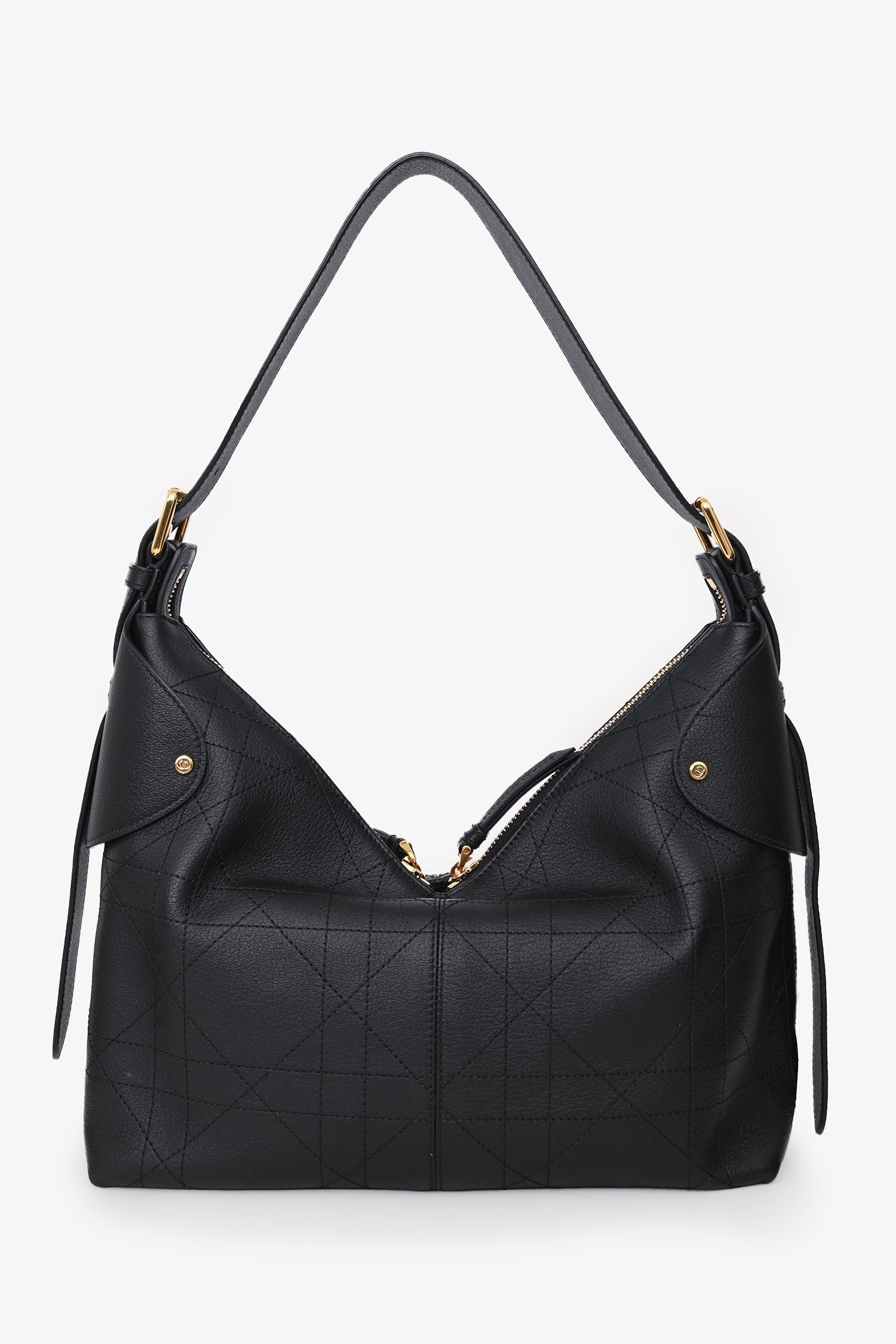 Christian Dior 2025 Black Flat Macrocannage Medium Dior Voyage Bag GHW