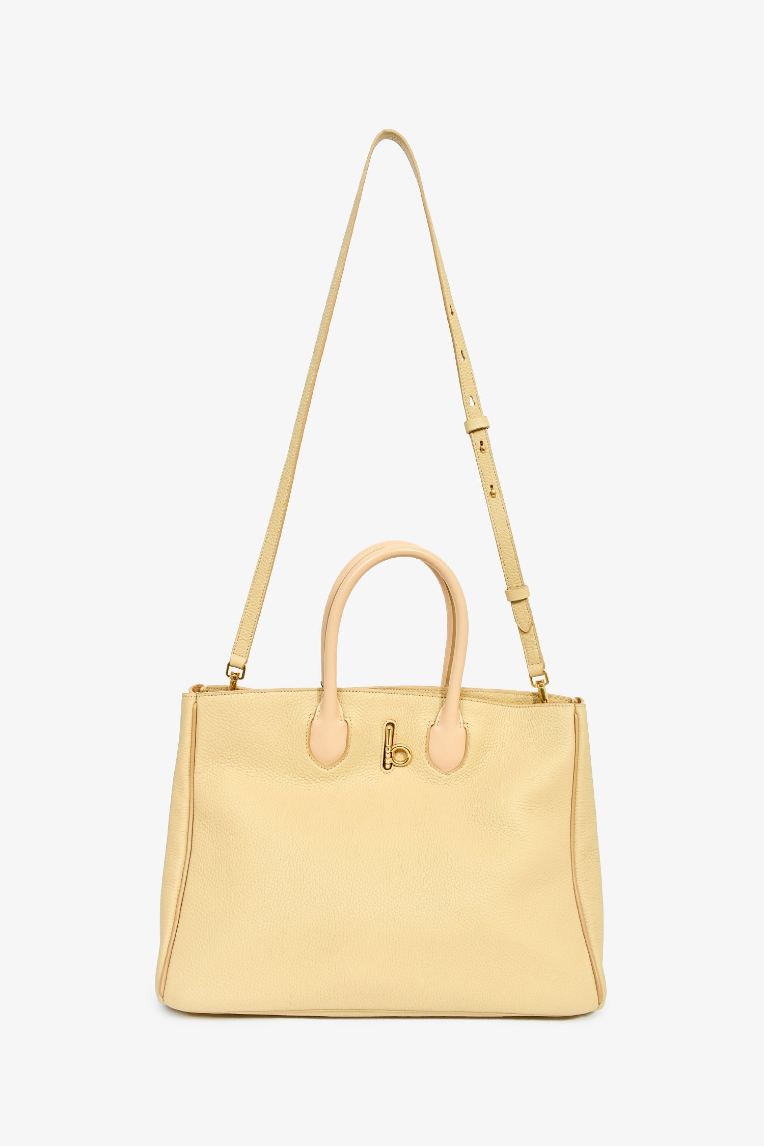 Burberry Beige Leather Medium Rocking Horse Tote Bag