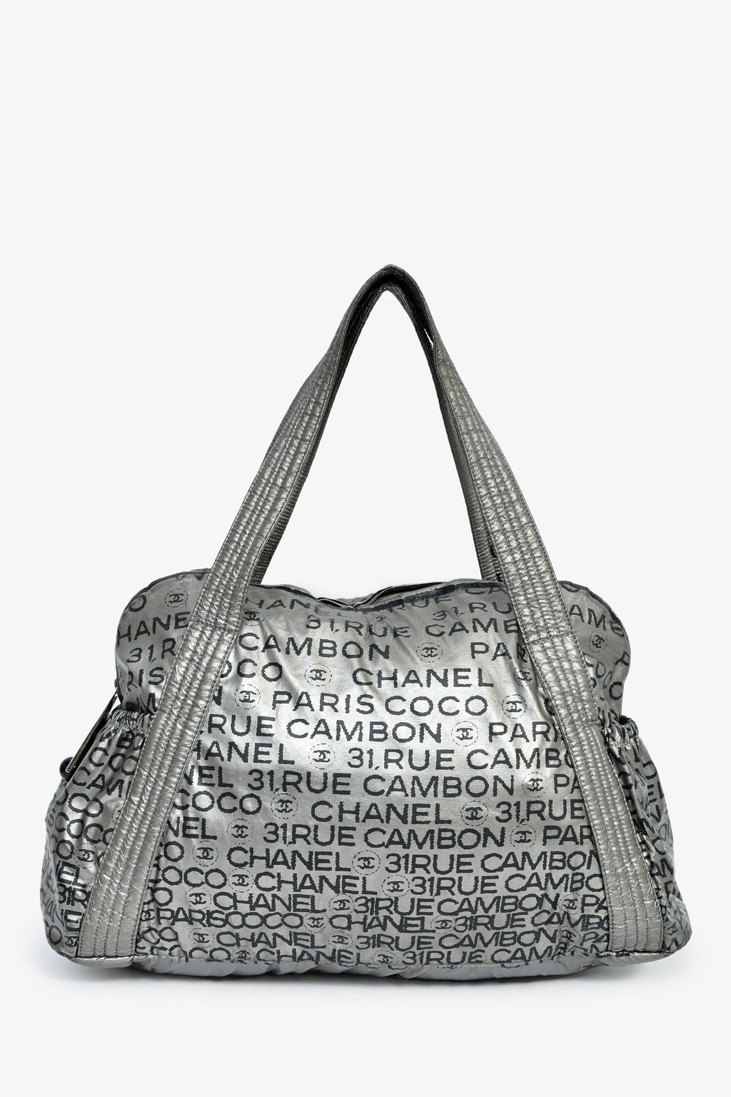 Pre-Loved Chanel™ 2008 Silver Nylon '31 Rue Cambon' Bowler Bag