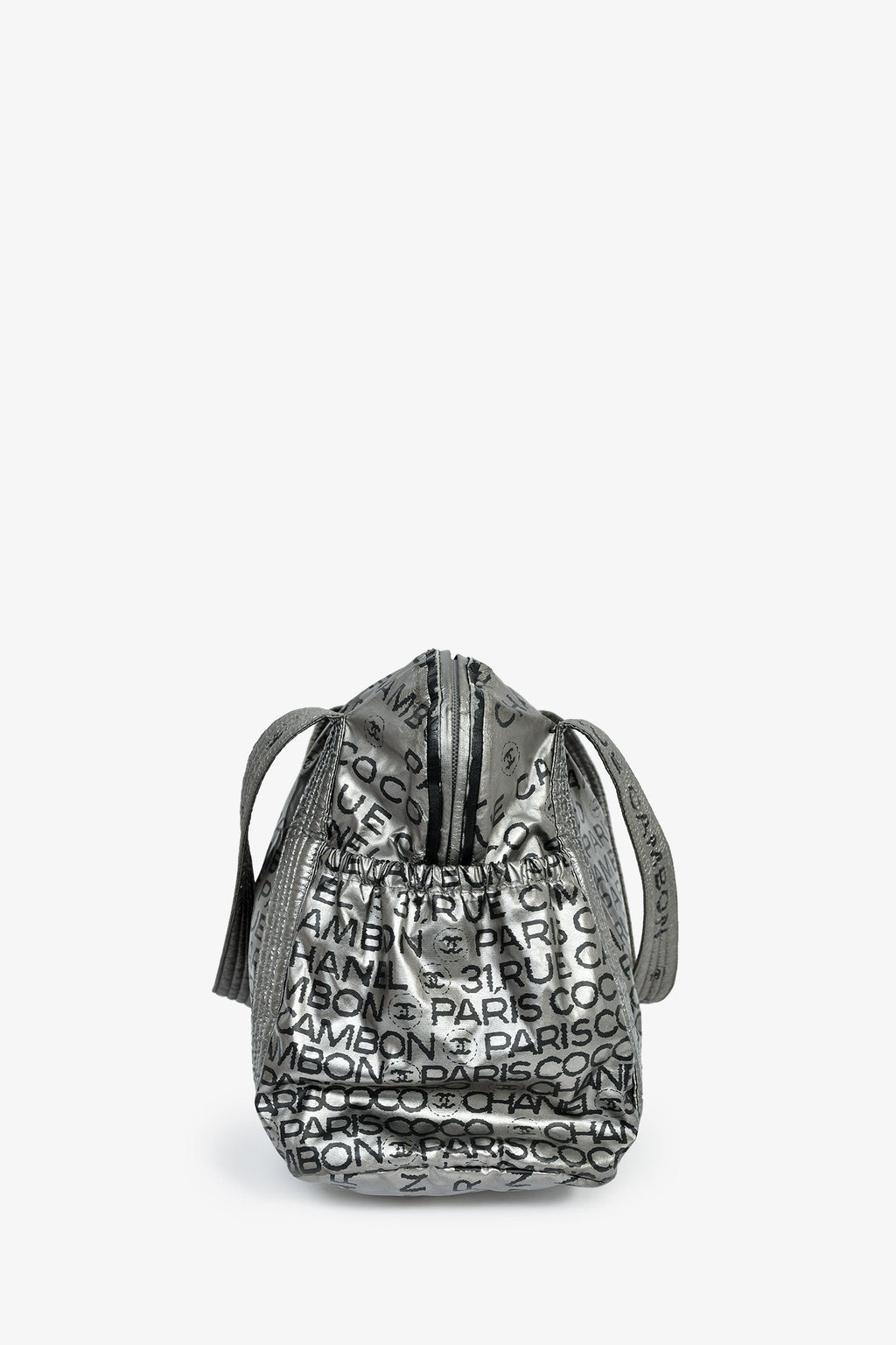 Pre-Loved Chanel™ 2008 Silver Nylon '31 Rue Cambon' Bowler Bag