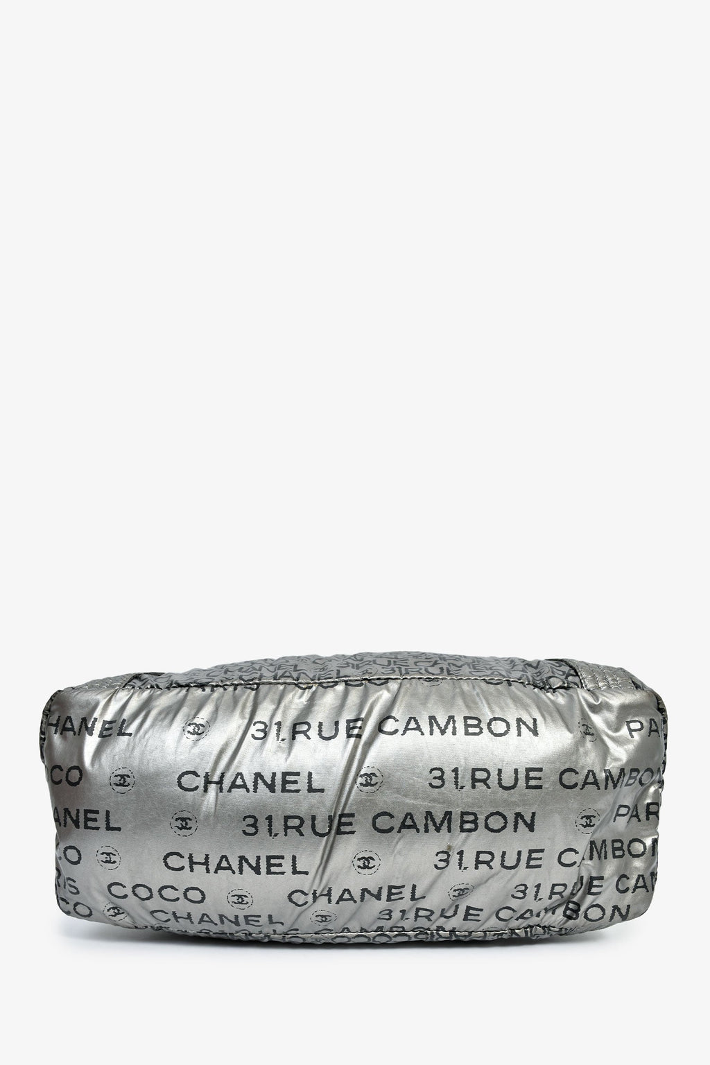 Pre-Loved Chanel™ 2008 Silver Nylon '31 Rue Cambon' Bowler Bag