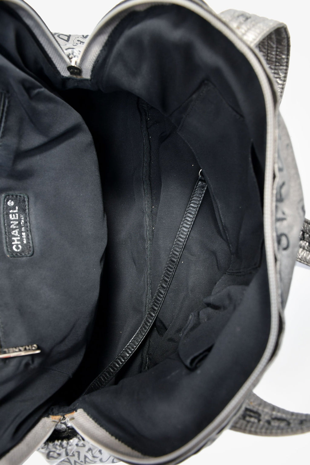 Pre-Loved Chanel™ 2008 Silver Nylon '31 Rue Cambon' Bowler Bag