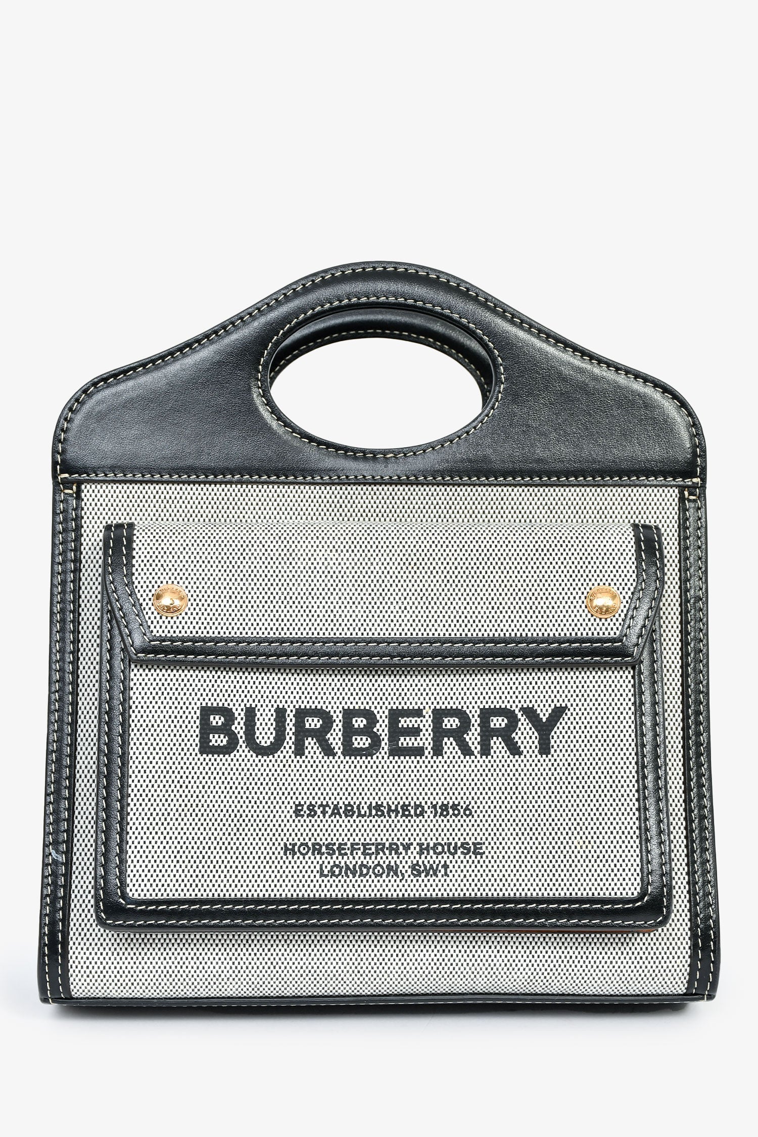 Burberry Black Canvas/Leather Mini Pocket Bag