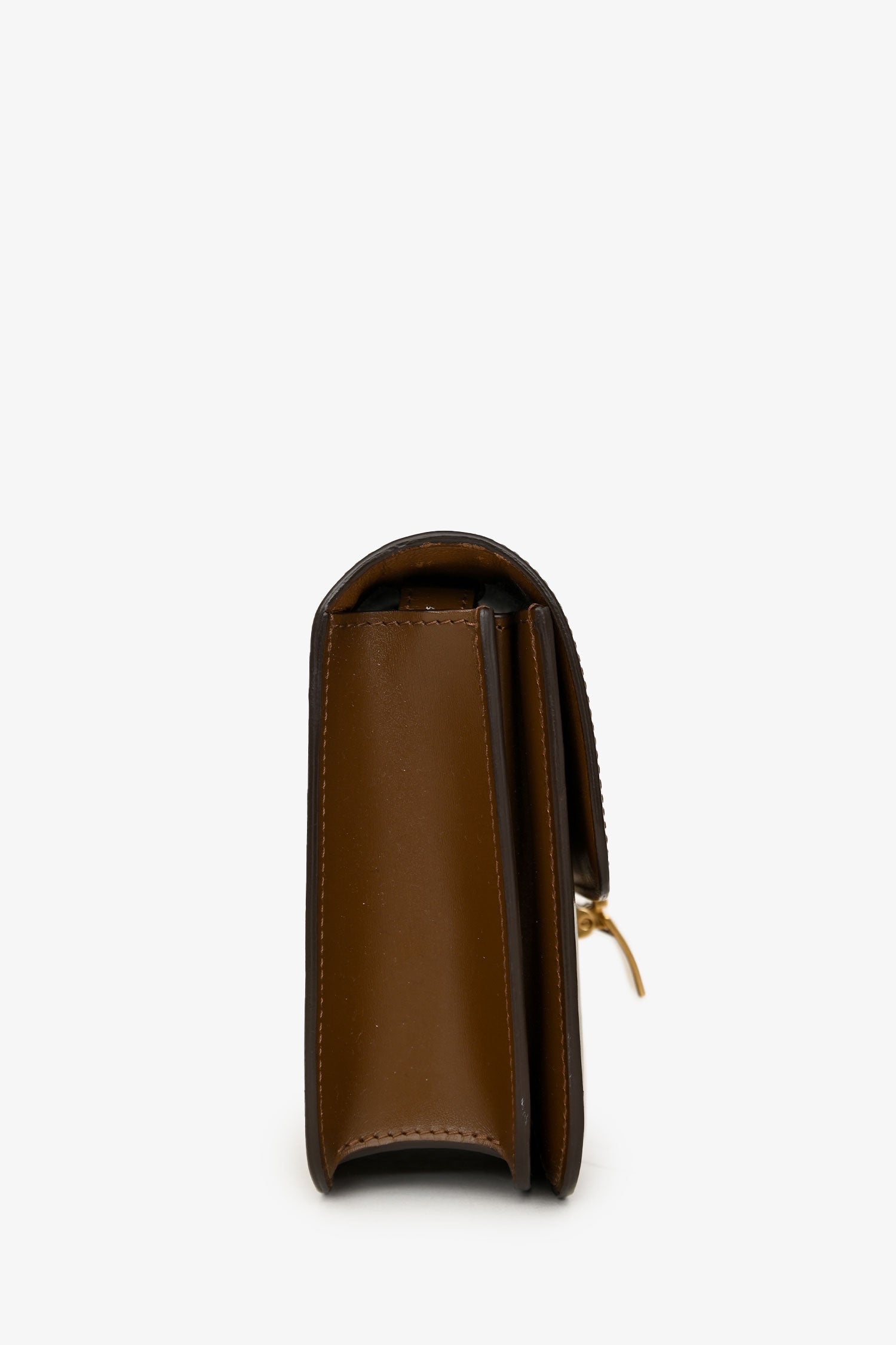 Celine Brown Leather Small Box Crossbody Bag