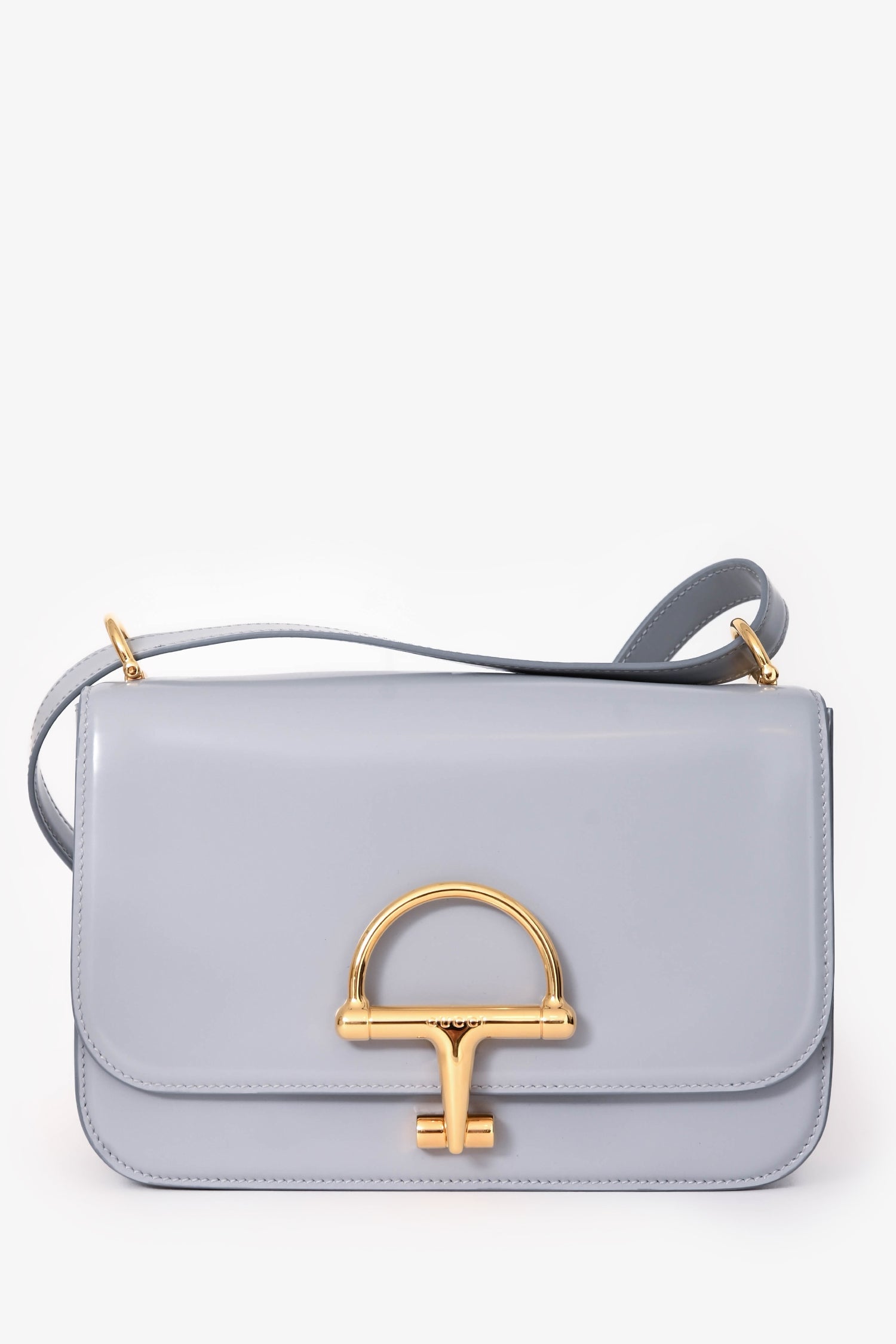 Gucci Grey Patent 'Siena' Small Shoulder Bag