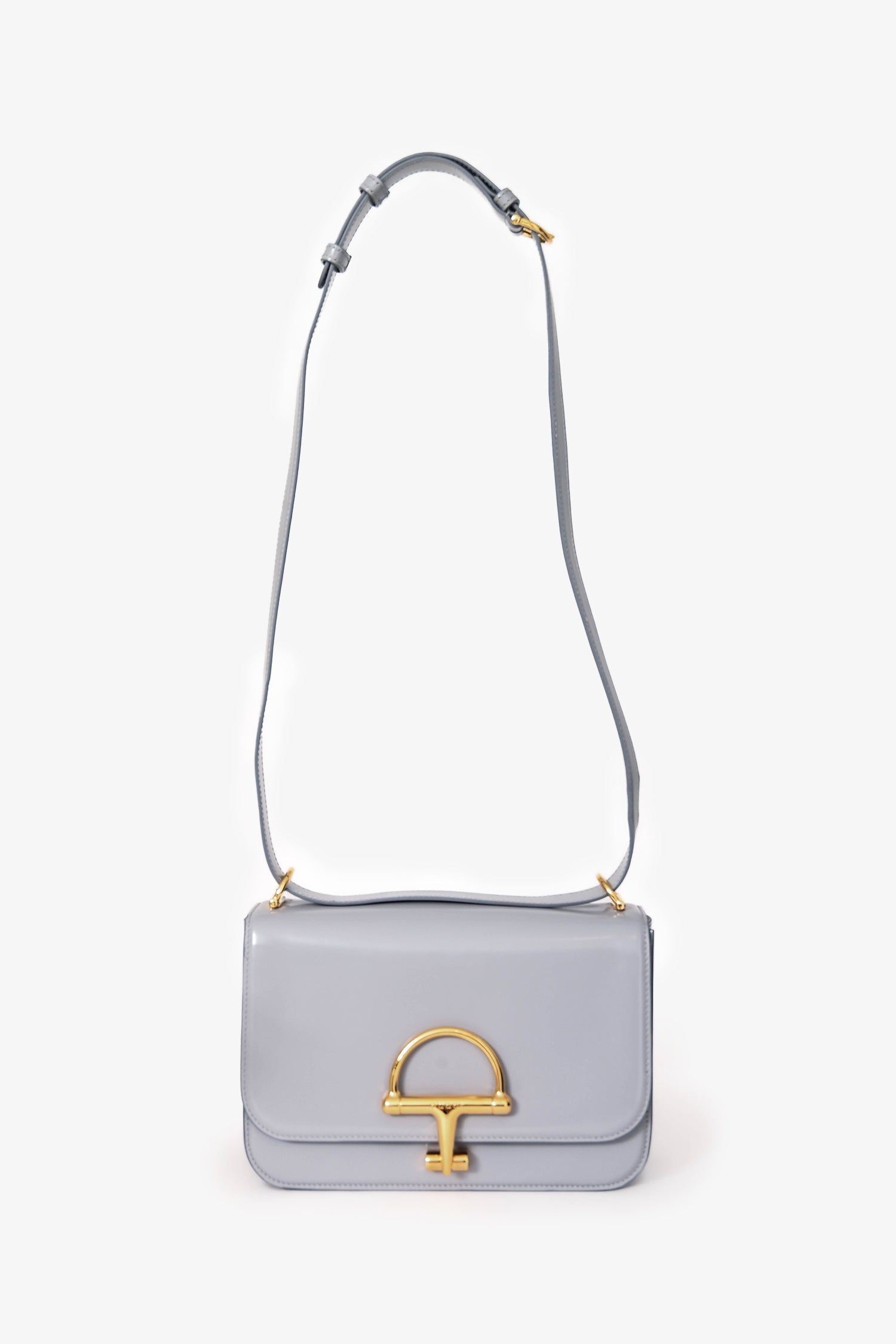 Gucci Grey Patent 'Siena' Small Shoulder Bag