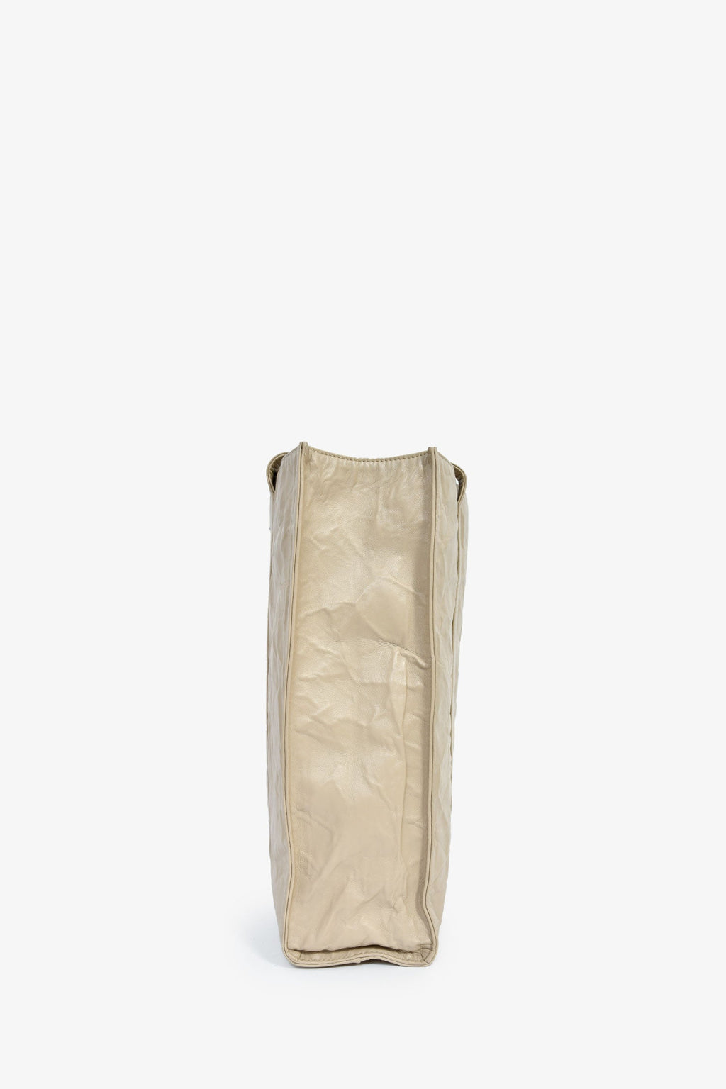 Prada Taupe Lather Crinkle Effect Small Tote Bag