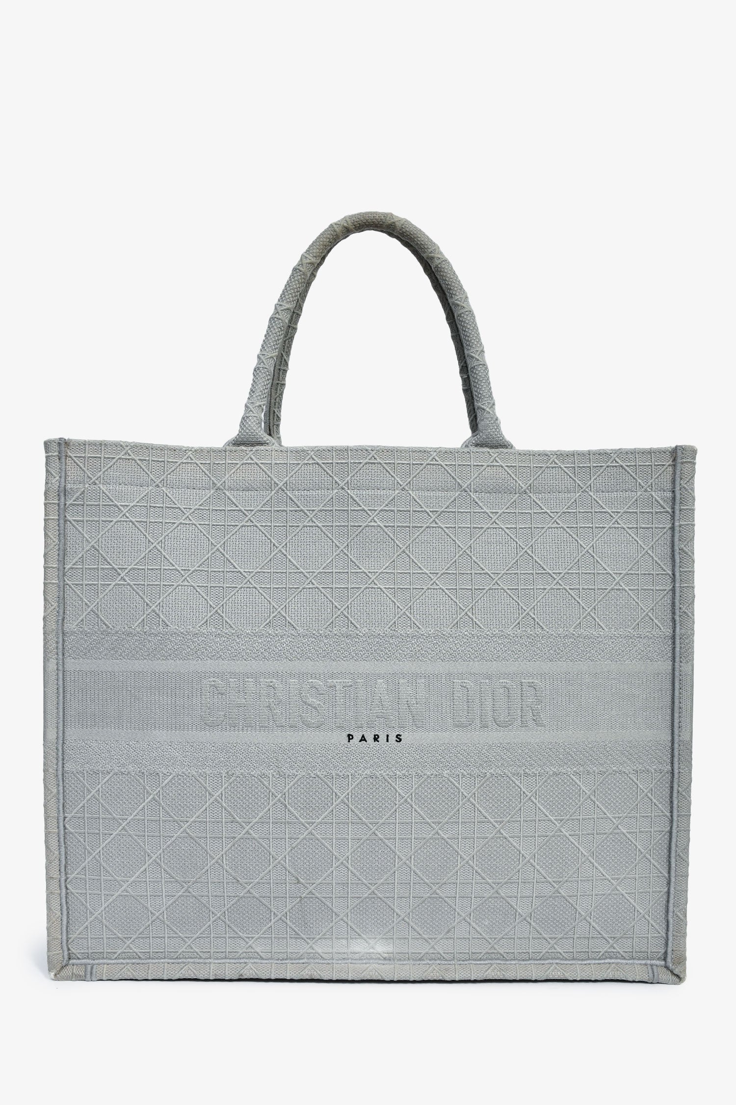 Christian Dior 2020 Grey Cannage Jacquard Large Book Tote