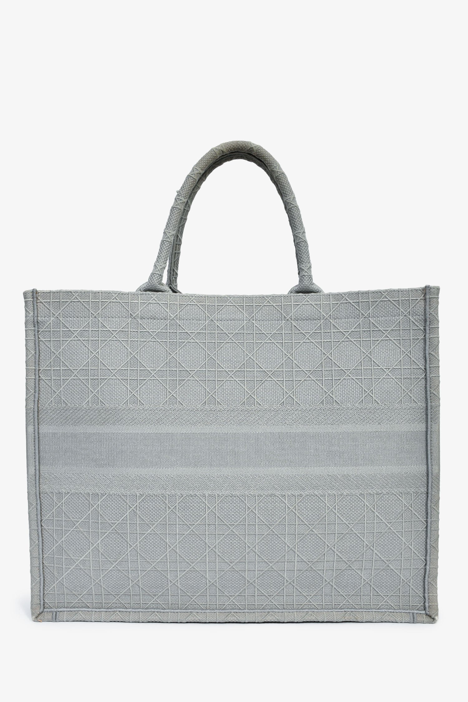Christian Dior 2020 Grey Cannage Jacquard Large Book Tote