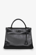 Hermès 2010 Black Box Leather So Black Kelly 32