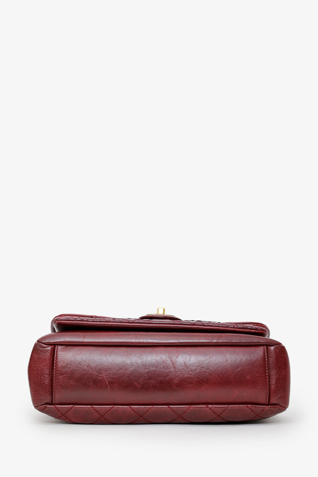 Pre-Loved Chanel™ 2016-17 Burgundy Leather/Python Urban Mix Flap Bag