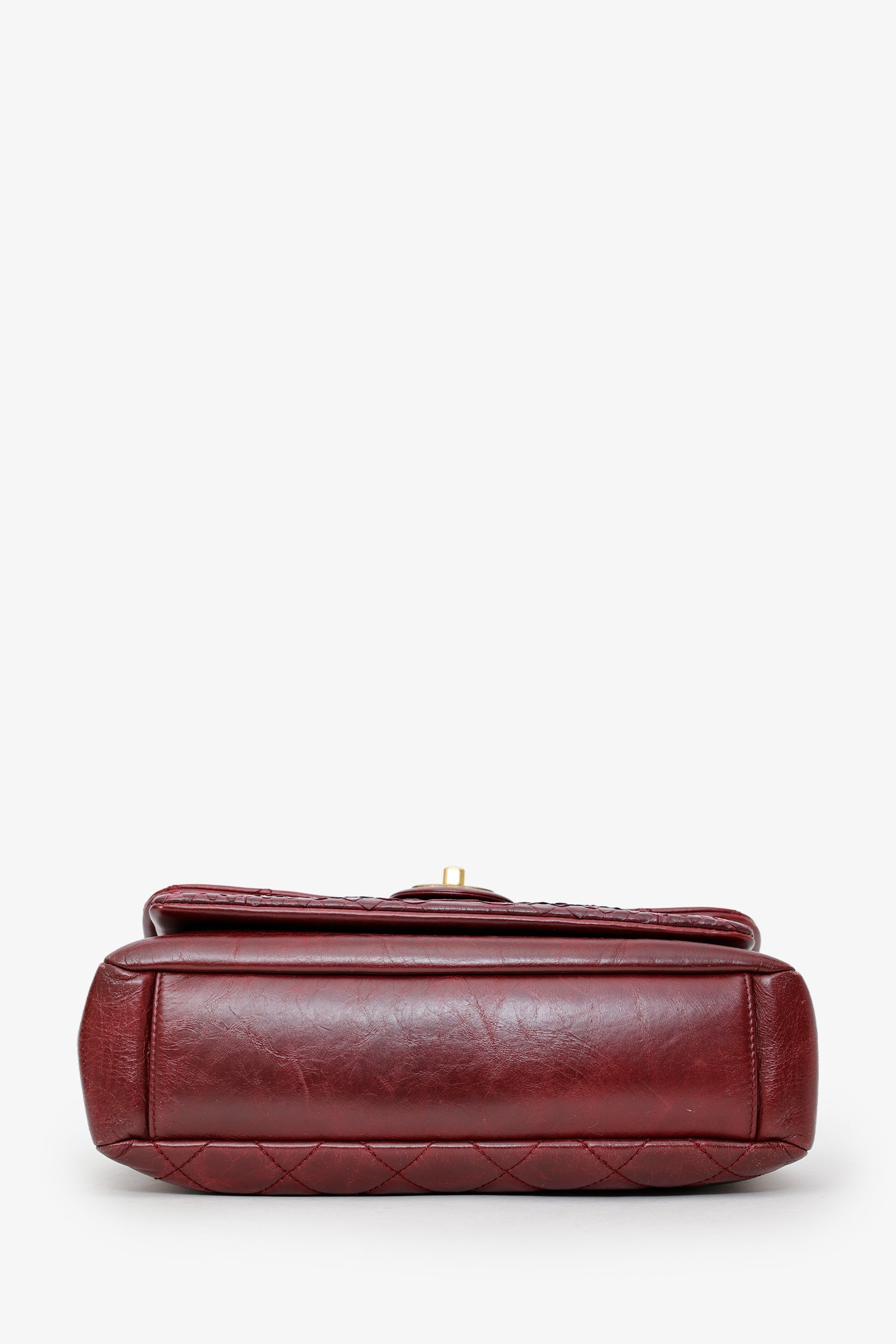 Pre-Loved Chanel™ 2016-17 Burgundy Leather/Python Urban Mix Flap Bag