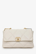 Pre-Loved Chanel™ 2020 Beige Lambskin Medium 19 Flap Bag