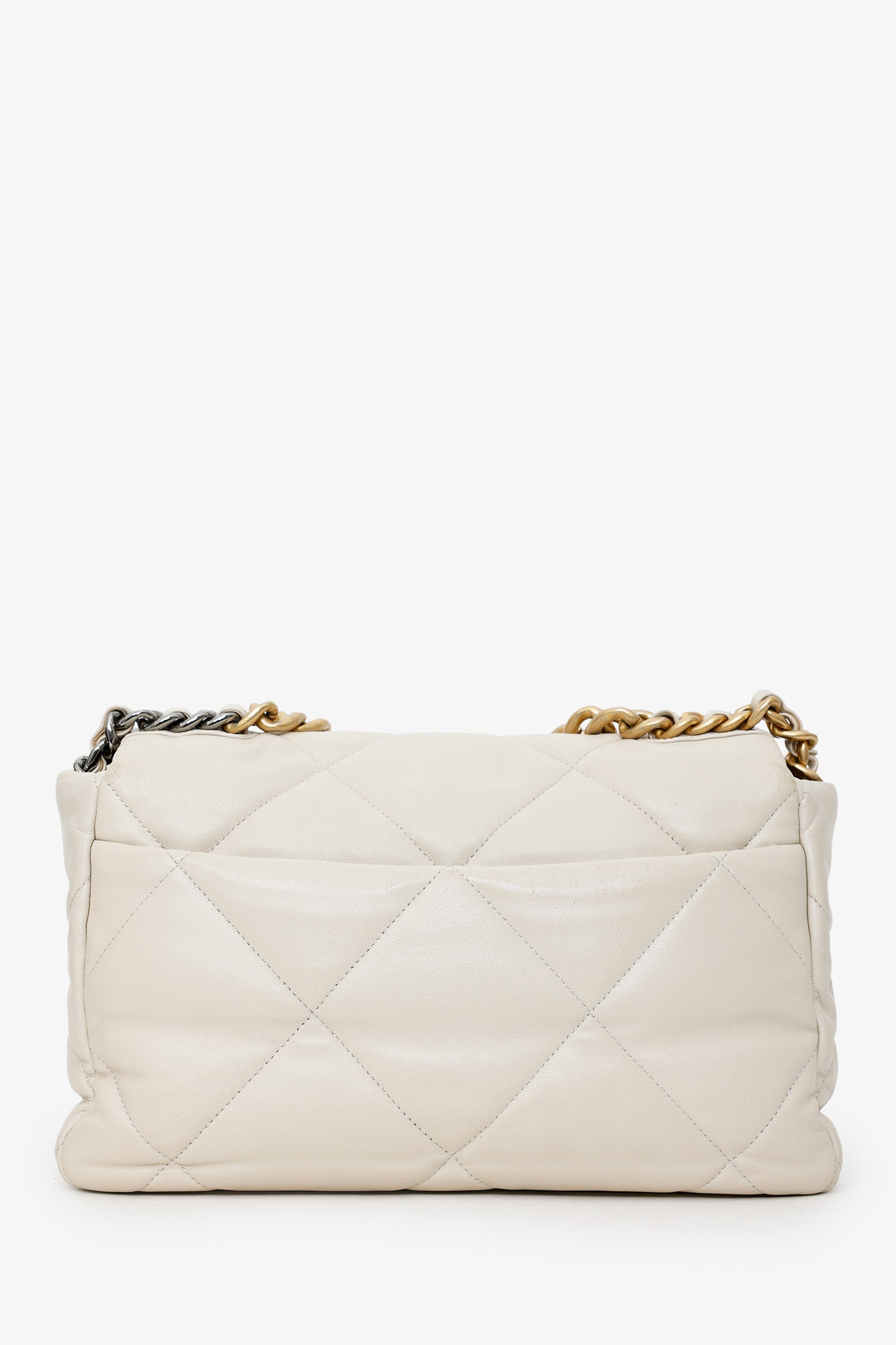 Pre-Loved Chanel™ 2020 Beige Lambskin Medium 19 Flap Bag