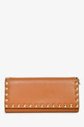 Valentino Brown Leather Rockstud Wallet on Chain