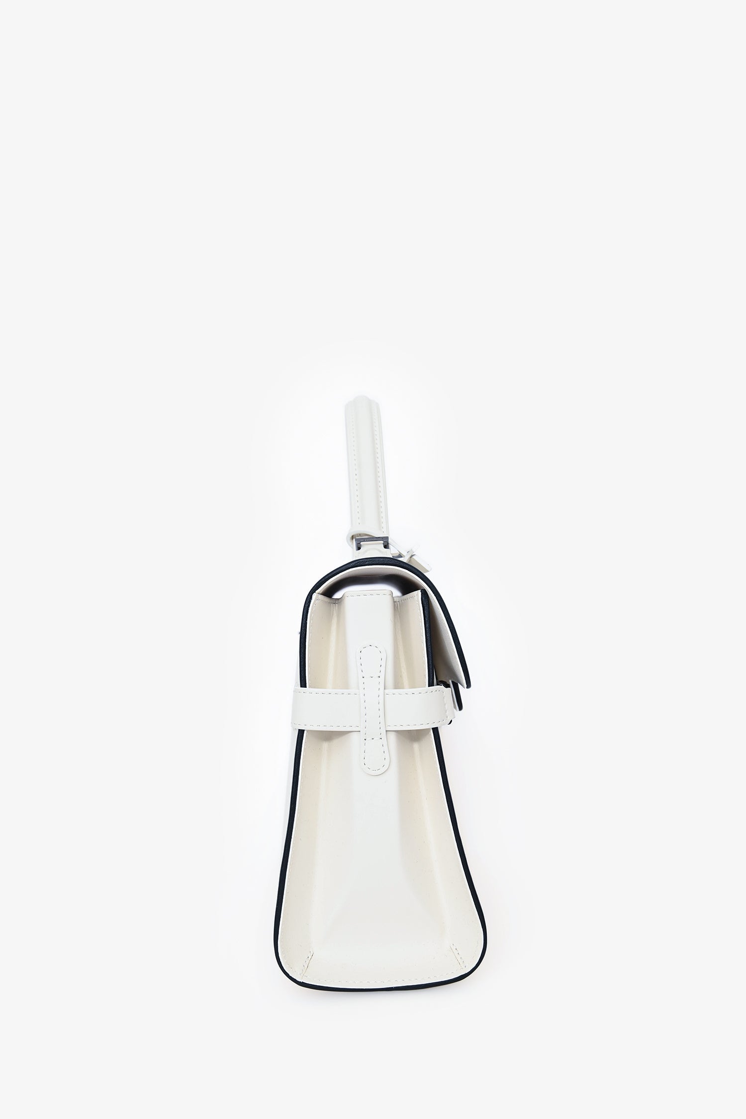 Delvaux White/Black Leather Tempete MM with Strap