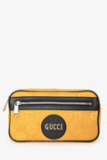 Gucci Yellow/Black Jacquard/Leather GG Supreme Belt Bag