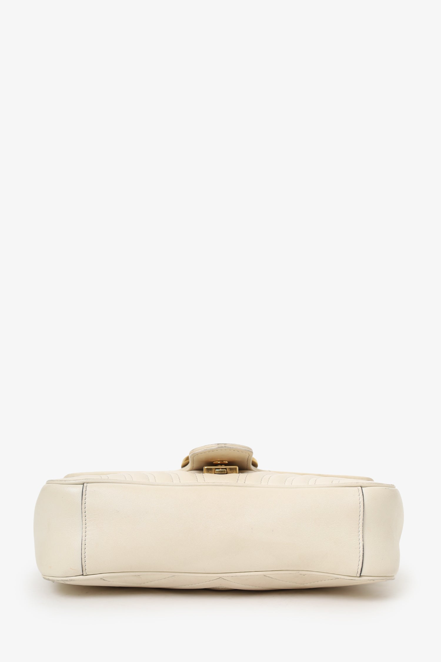 Gucci Cream Leather Marmont Medium Shoulder Bag