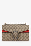 Gucci GG Supreme/Red Suede Small Dionysus Shoulder Bag