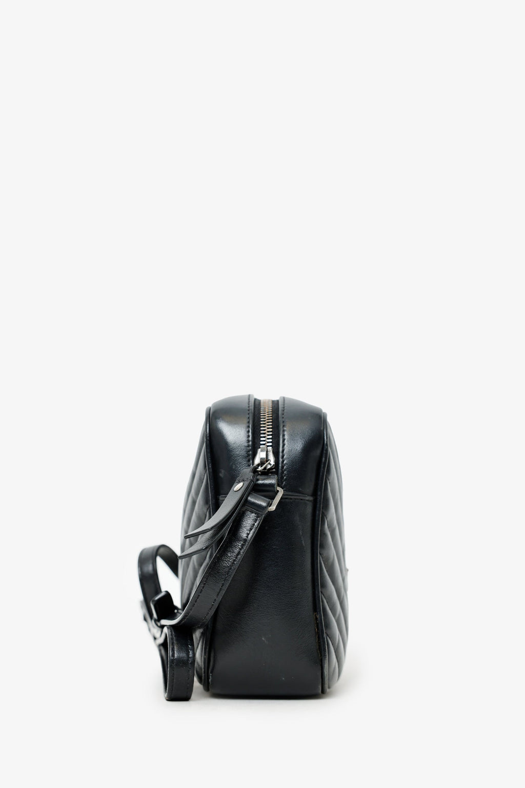 Saint Laurent Black Quilted Leather Lou Crossbody Bag