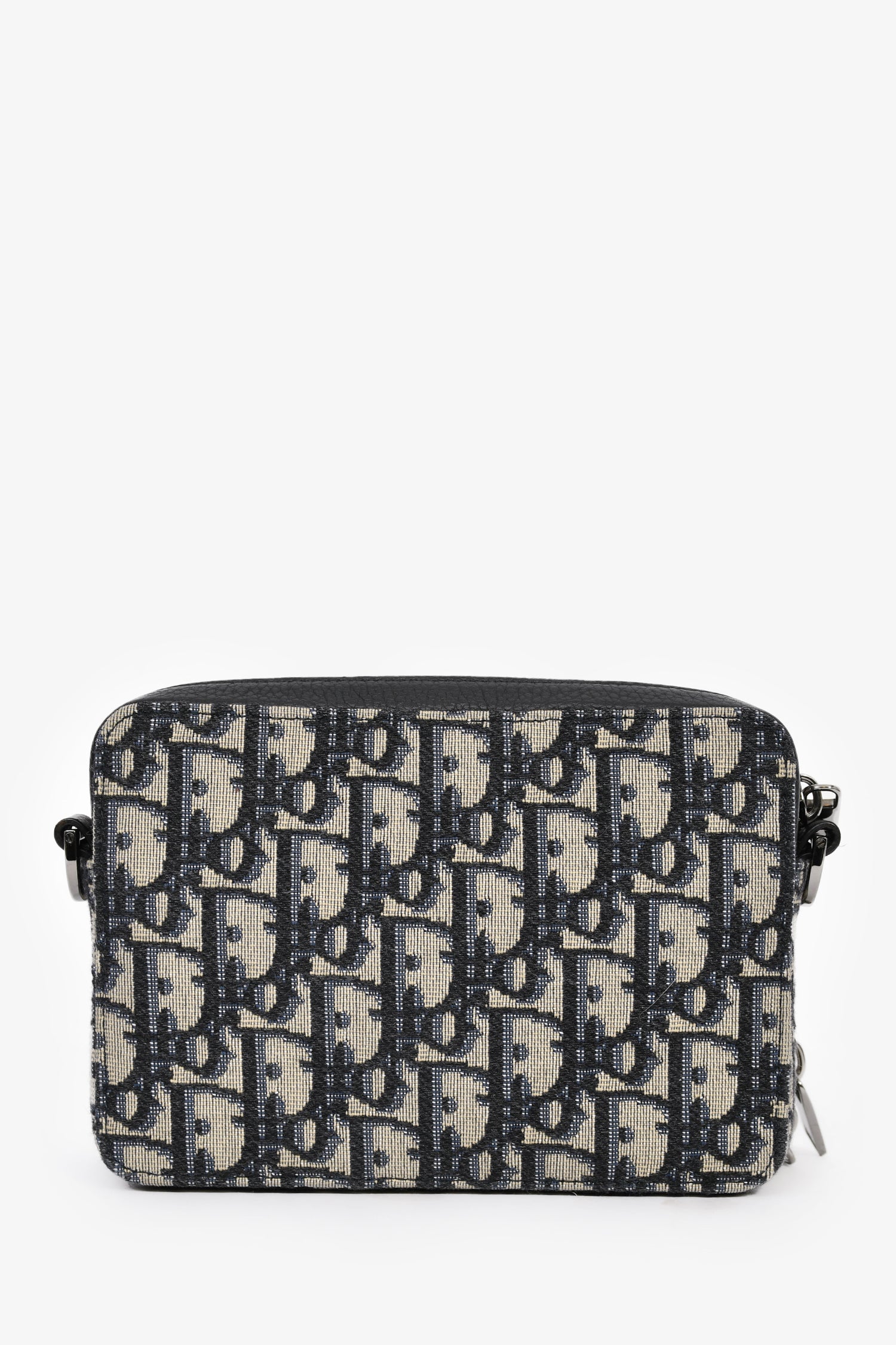 Christian Dior 2021 Navy Oblique Jacquard Wallet On Strap