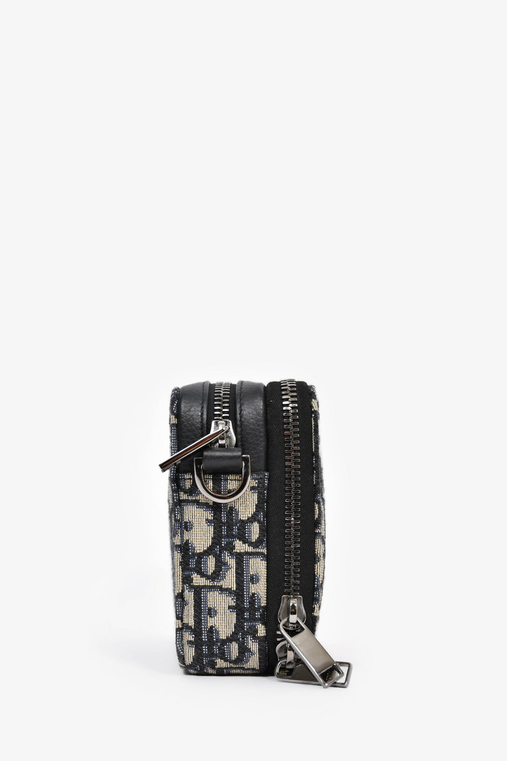 Christian Dior 2021 Navy Oblique Jacquard Wallet On Strap