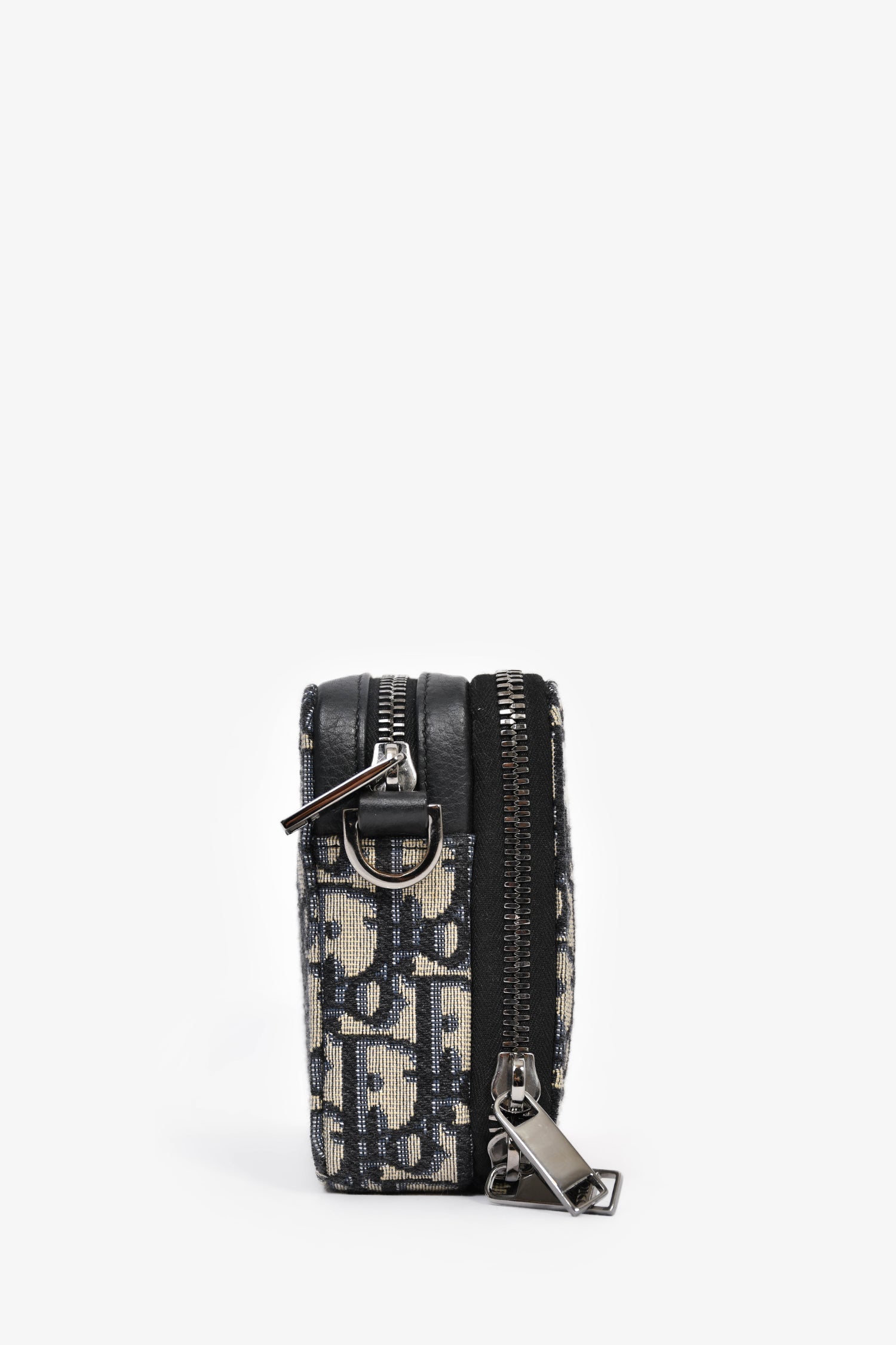 Christian Dior 2021 Navy Oblique Jacquard Wallet On Strap
