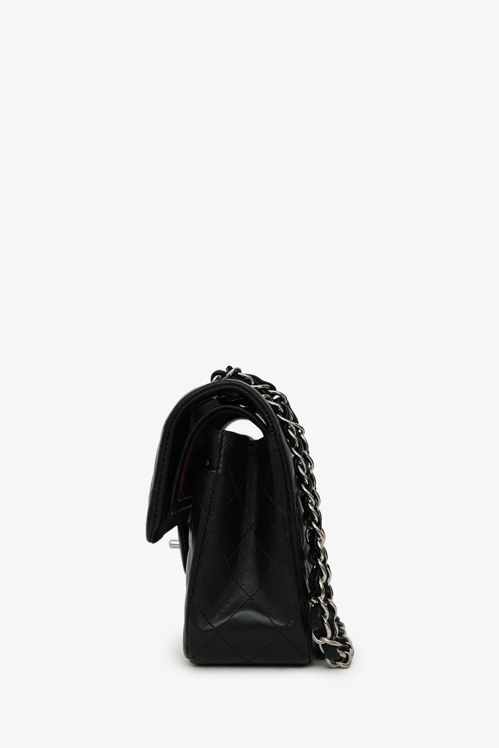 Pre-Loved Chanel™ 2018 Black Lambskin Leather Small Classic Double Flap
