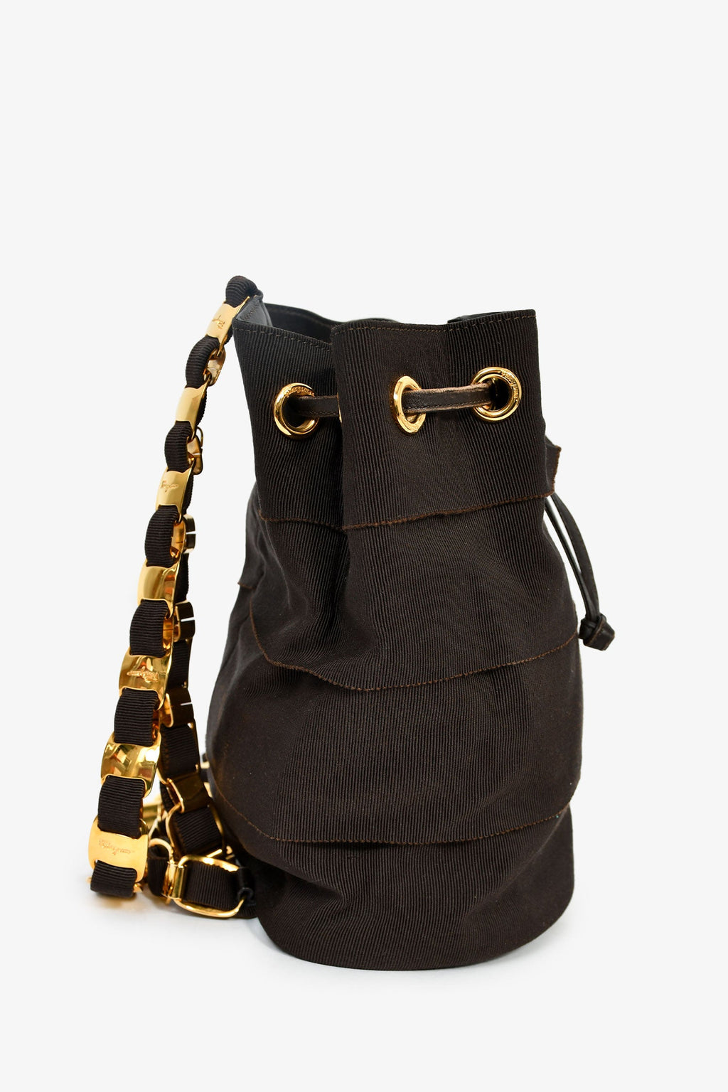 Salvatore Ferragamo Brown Tiered Ribbon Backpack