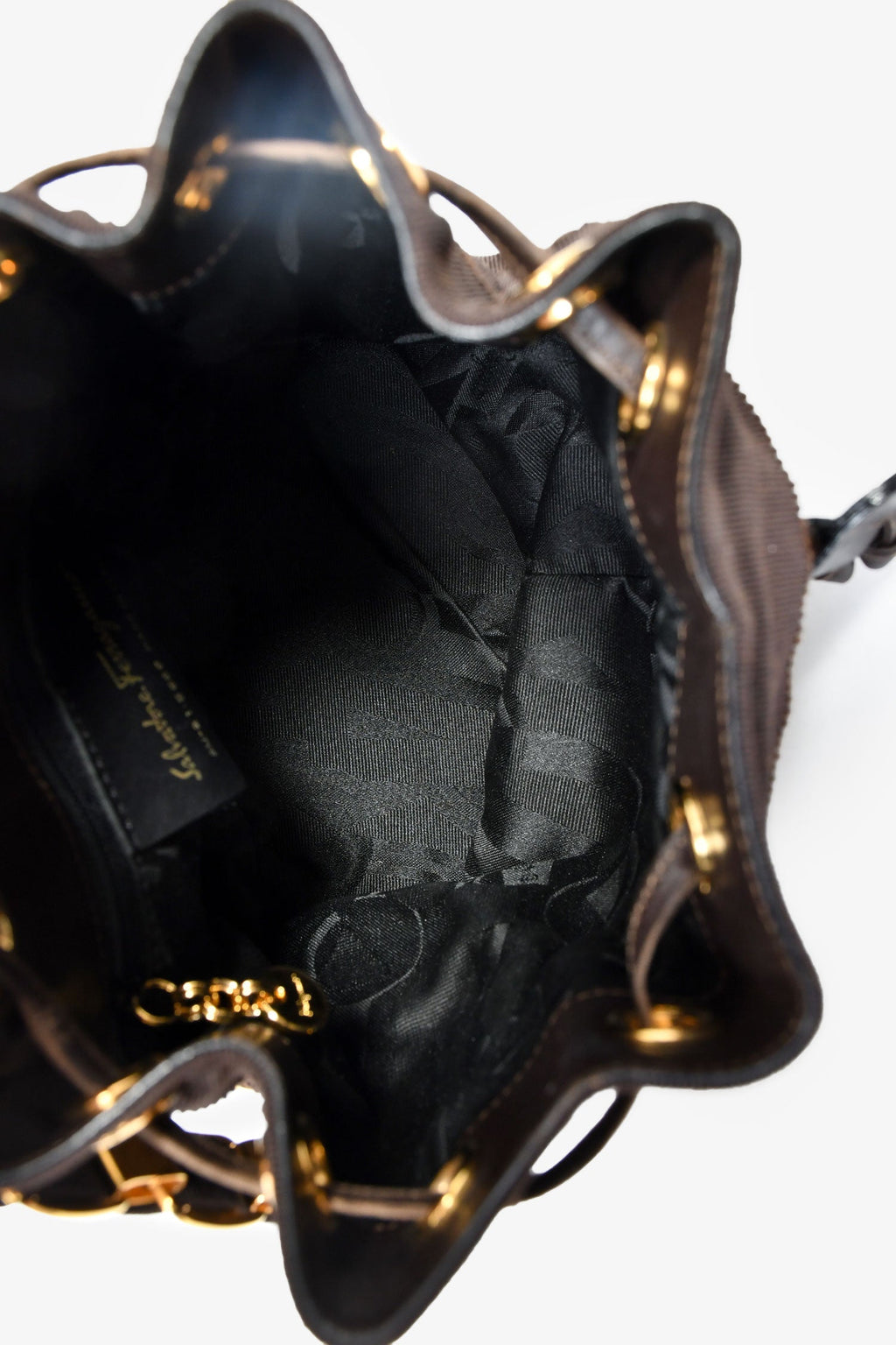 Salvatore Ferragamo Brown Tiered Ribbon Backpack