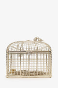 Pre-Loved Chanel™ 2025 S/S Runway Gold Toned Metal Crystal Strass 'Bird Cage Minaudière' Bag