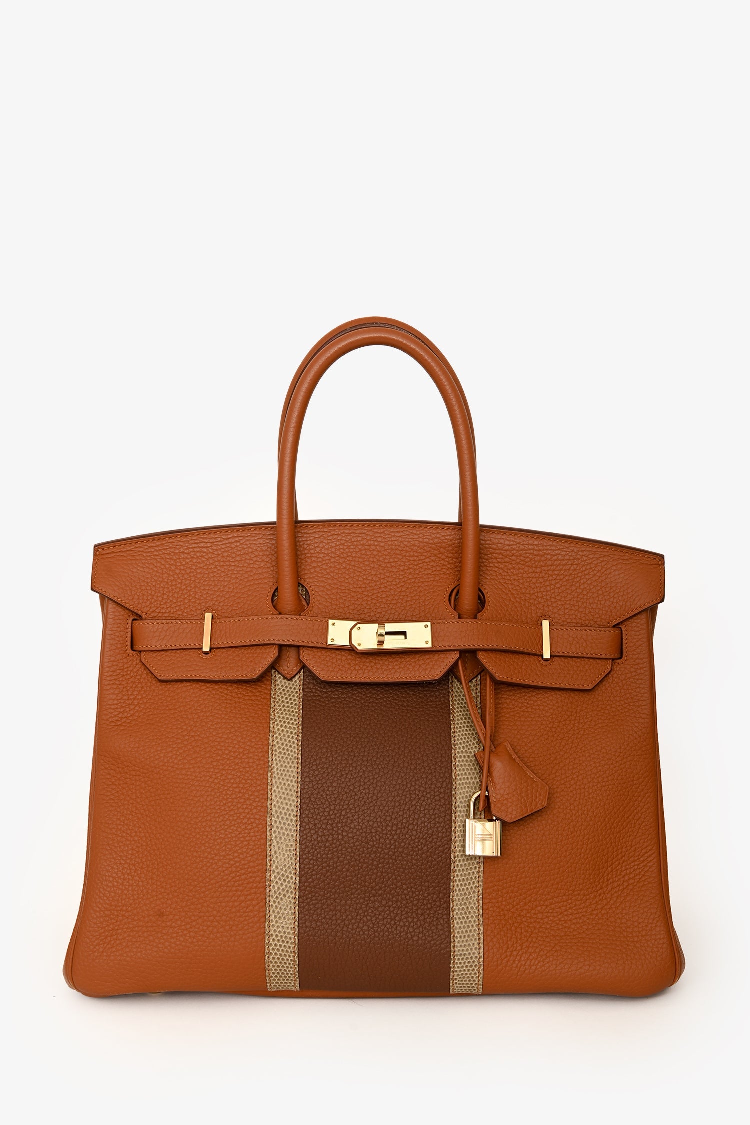 Hermès 2012 Brown Clemence/Lizard Leather Club Birkin 35 GHW