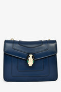 Bvlgari Blue Leather Serpenti Forever Small Crossbody Bag