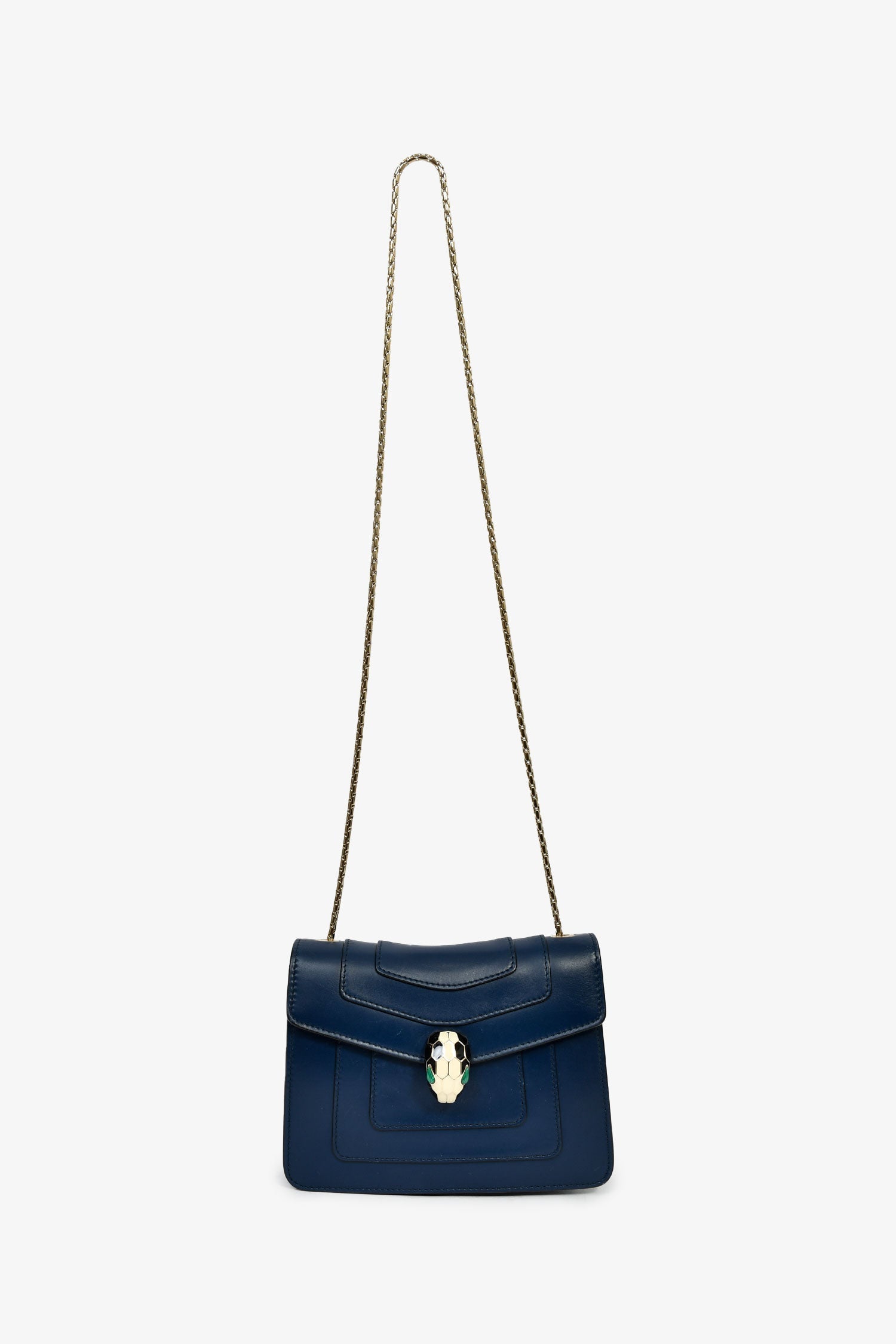 Bvlgari Blue Leather Serpenti Forever Small Crossbody Bag