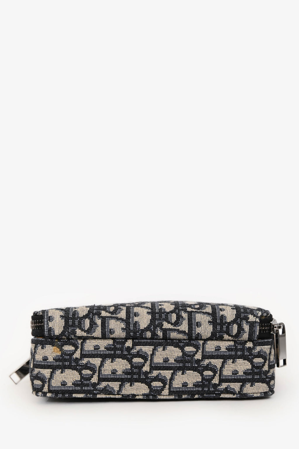 Christian Dior 2020 Black/Navy Canvas Oblique Double Zip Camera Bag Mens