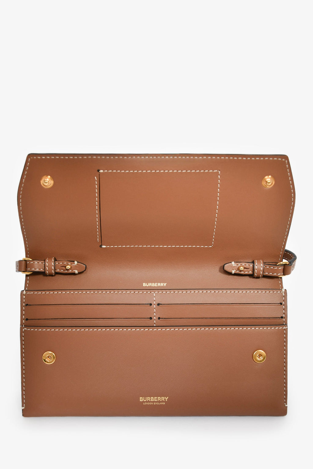 Burberry Brown Leather Logo Wallet Crossbody Bag