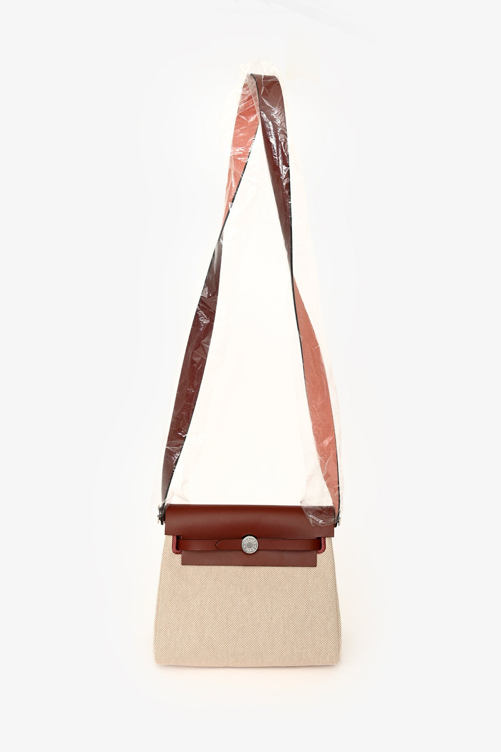Hermès 2025 Ecru/Rouge Toile H Canvas/Fauve Vache Hunter Mini Herbag 20