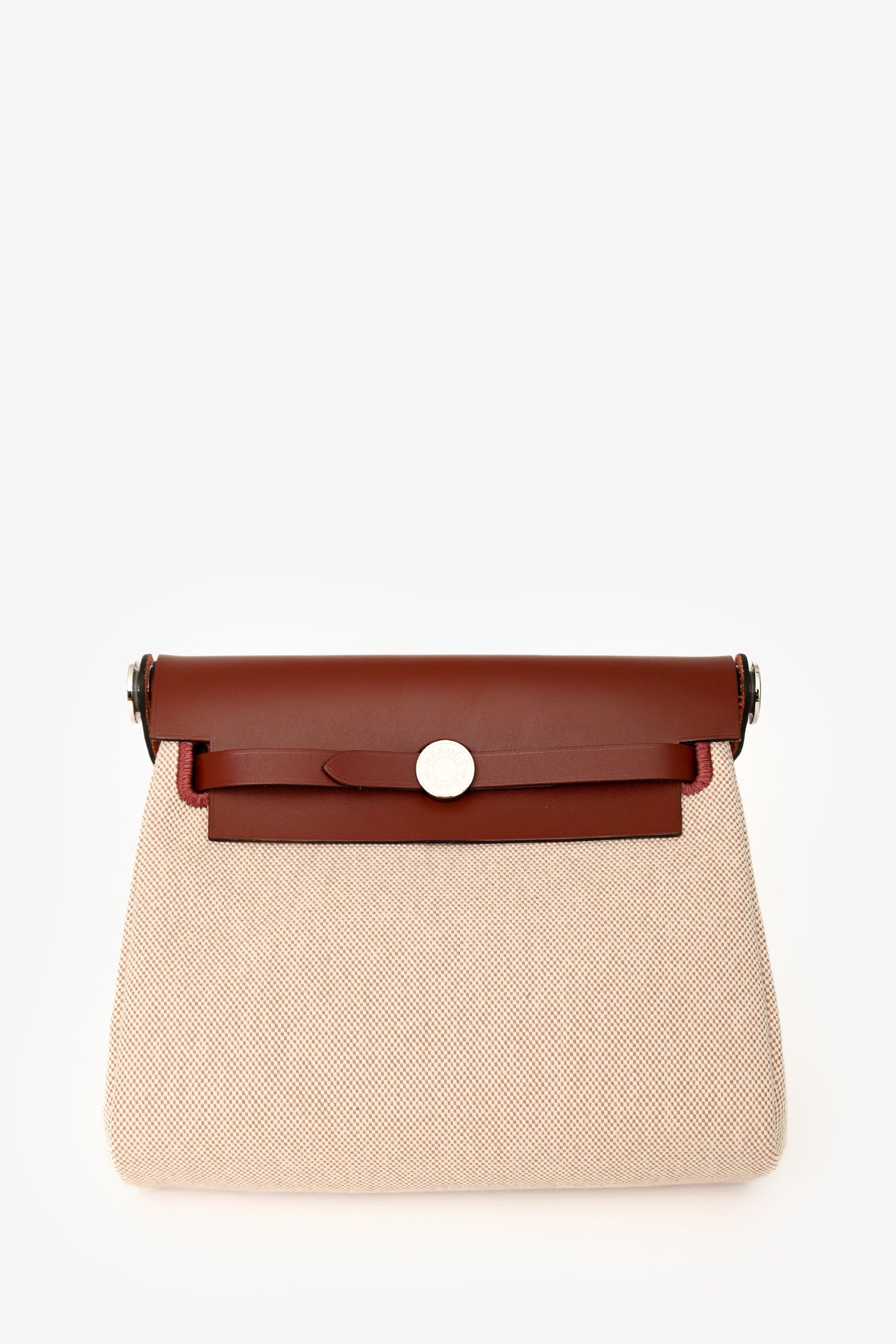 Hermès 2025 Ecru/Rouge Toile H Canvas/Fauve Vache Hunter Mini Herbag 20