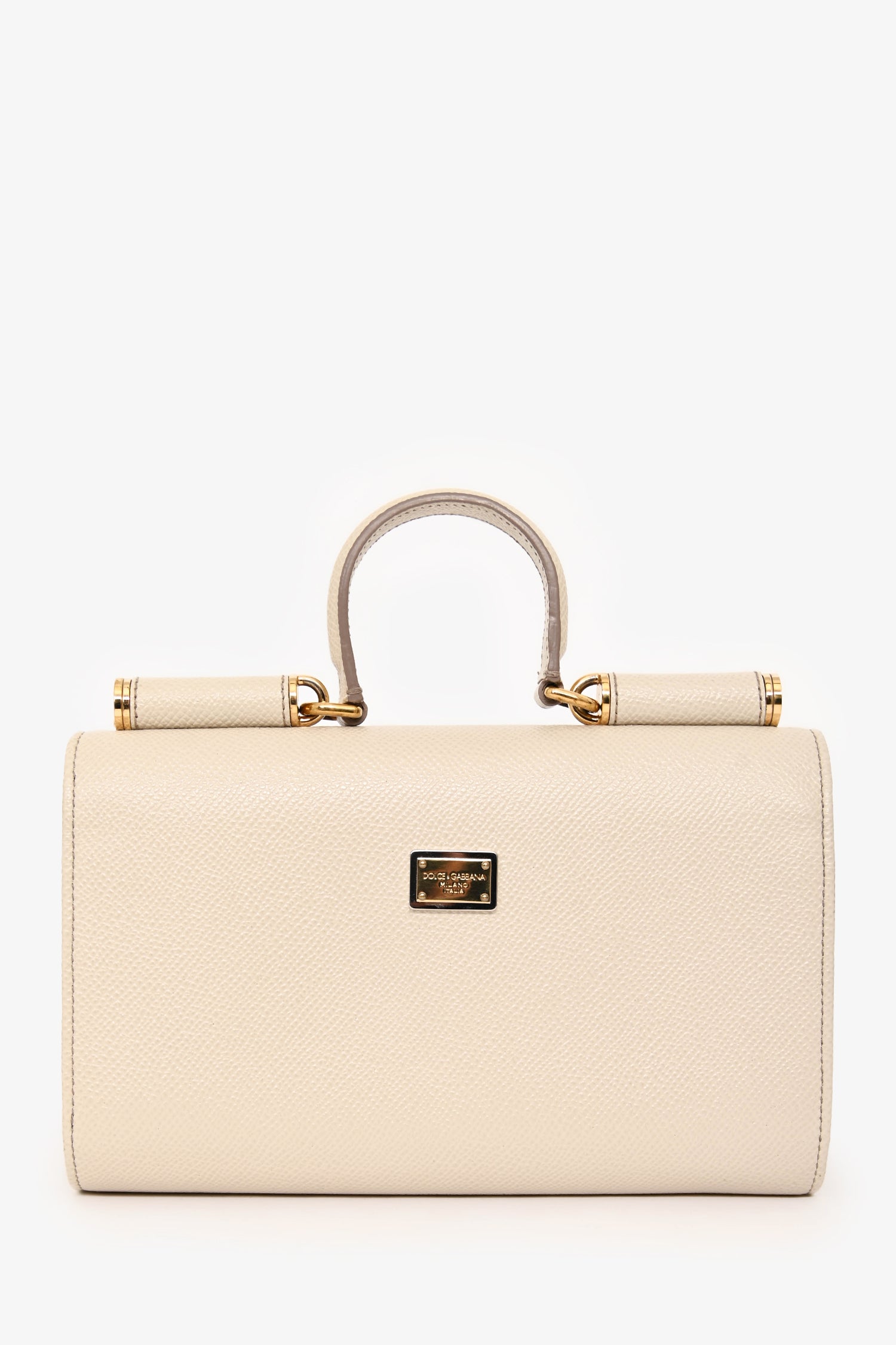 Dolce & Gabbana White Leather Sicily Family Crossbody