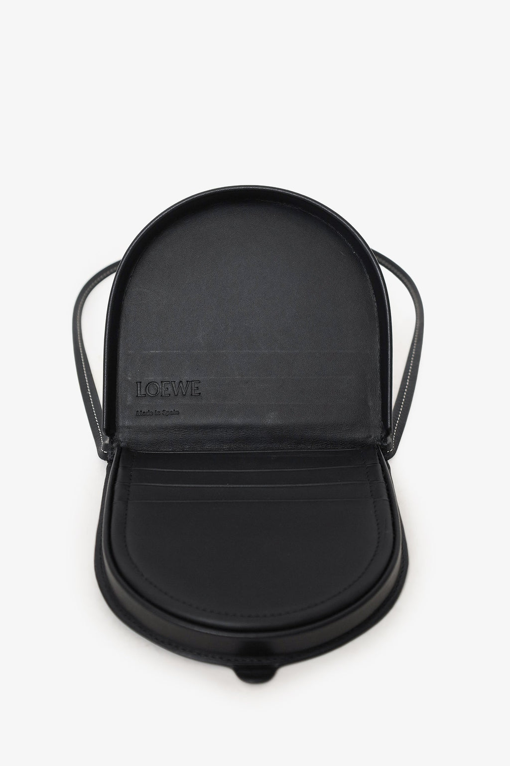 Loewe Black Leather Small Heel Crossbody Bag