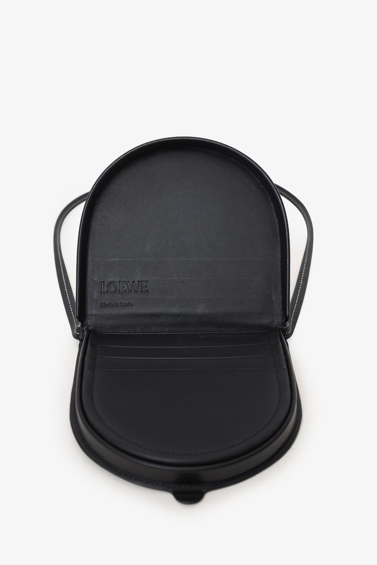 Loewe Black Leather Small Heel Crossbody Bag
