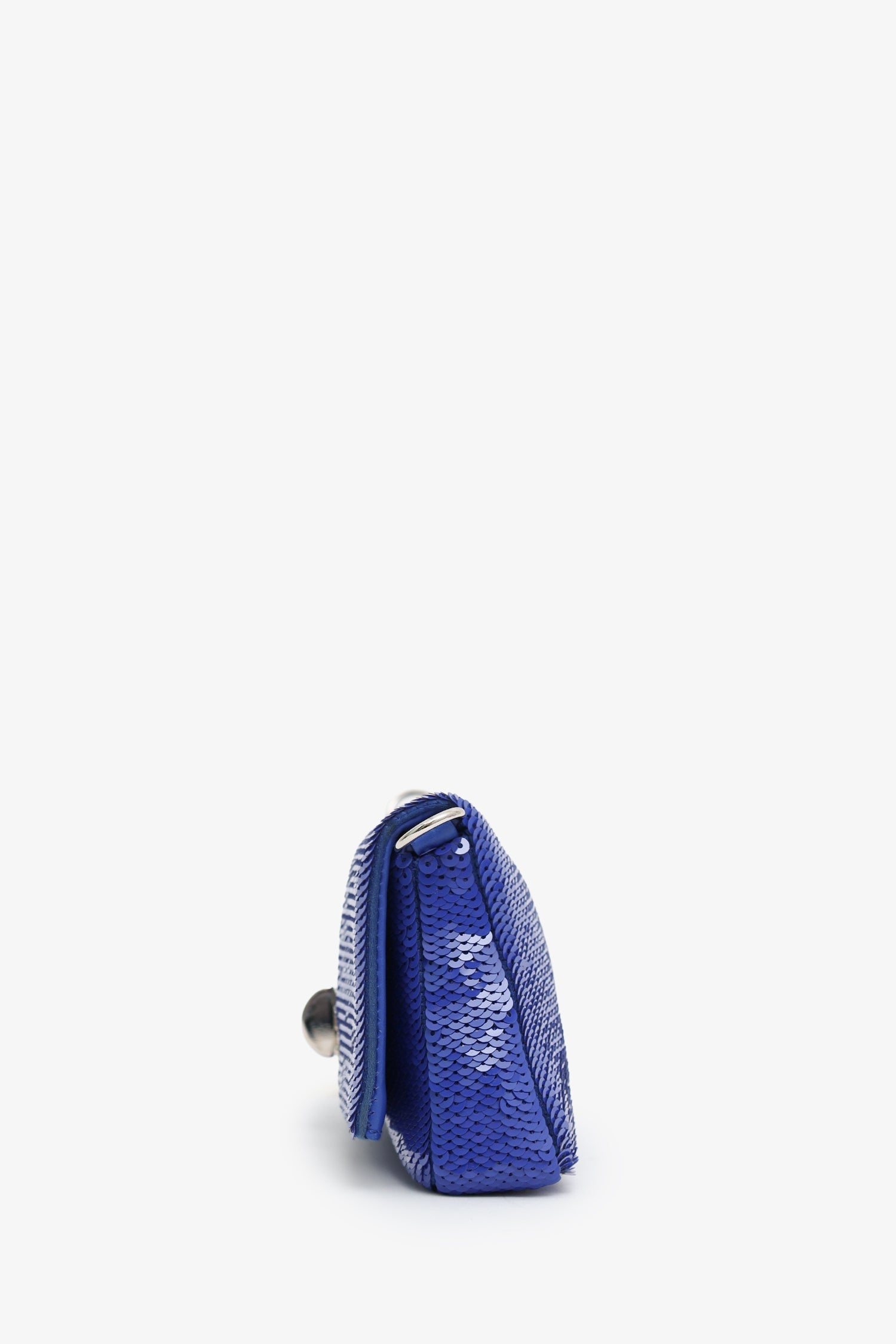 Miu Miu Blue Sequin Pearl Crystal Embellished Crossbody Bag