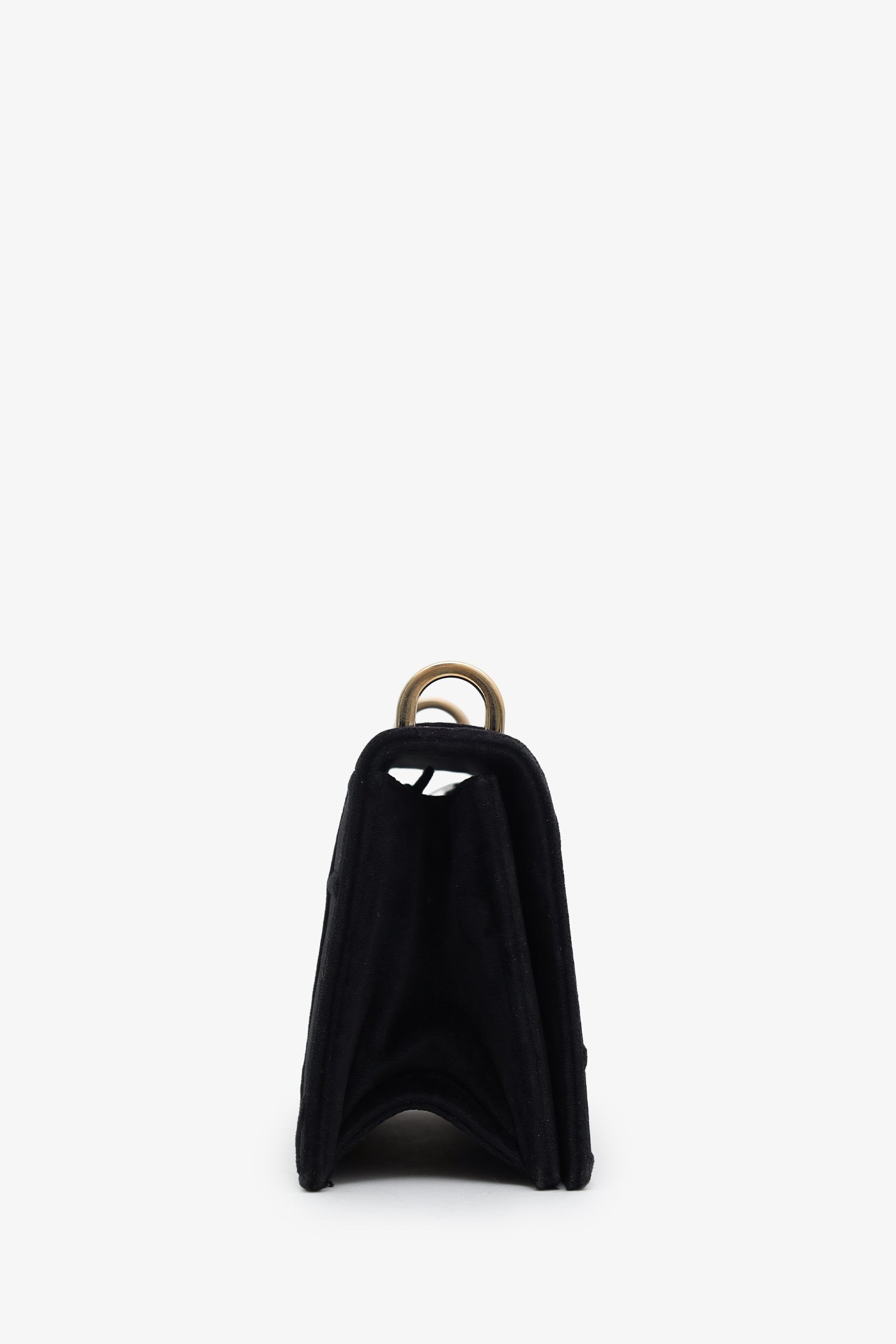 Christian Dior 2019 Black Velvet Small Diorama Shoulder Bag