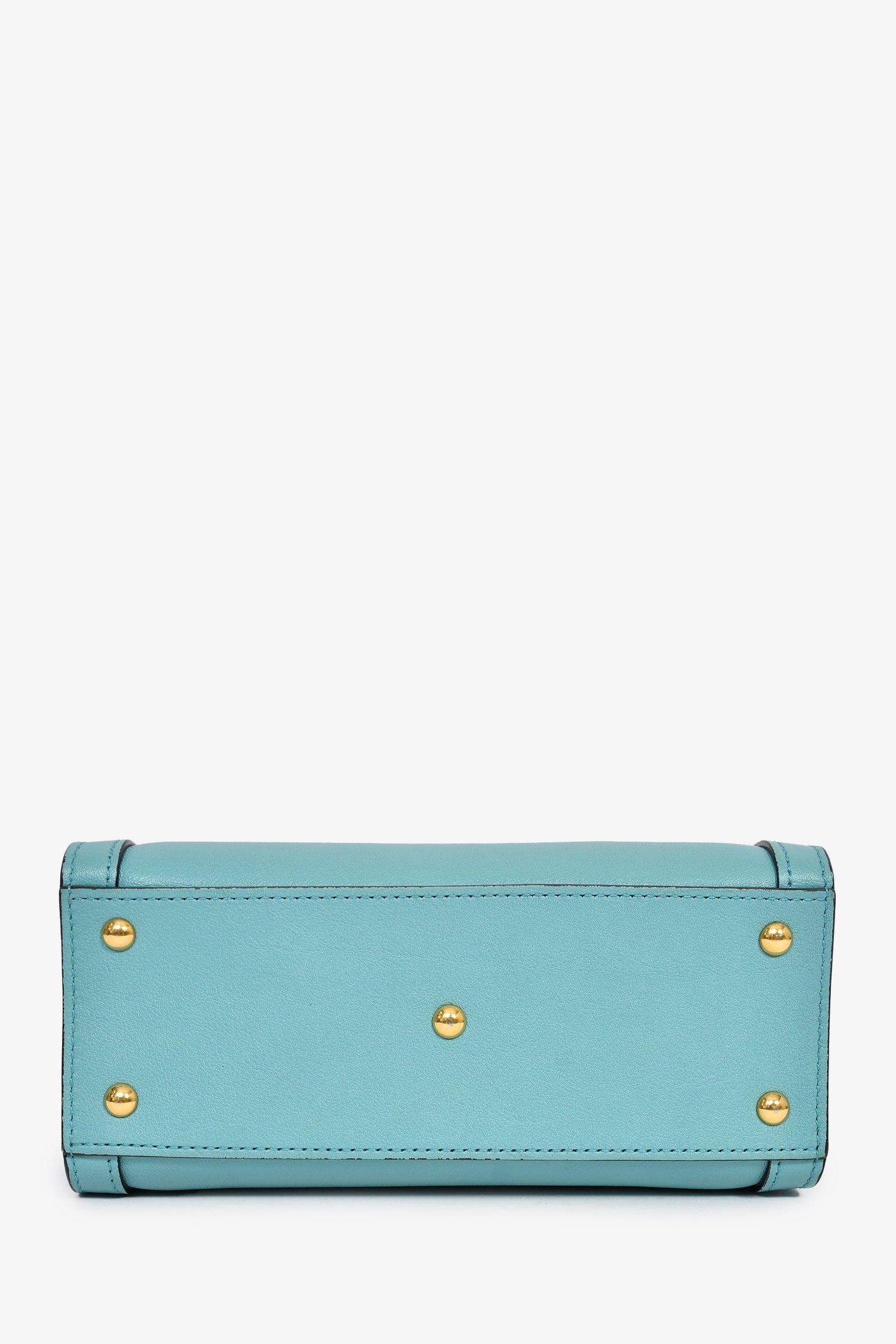 Gucci Blue Leather Orange Strap Detail 'Diana' Mini Tote Bag With Strap