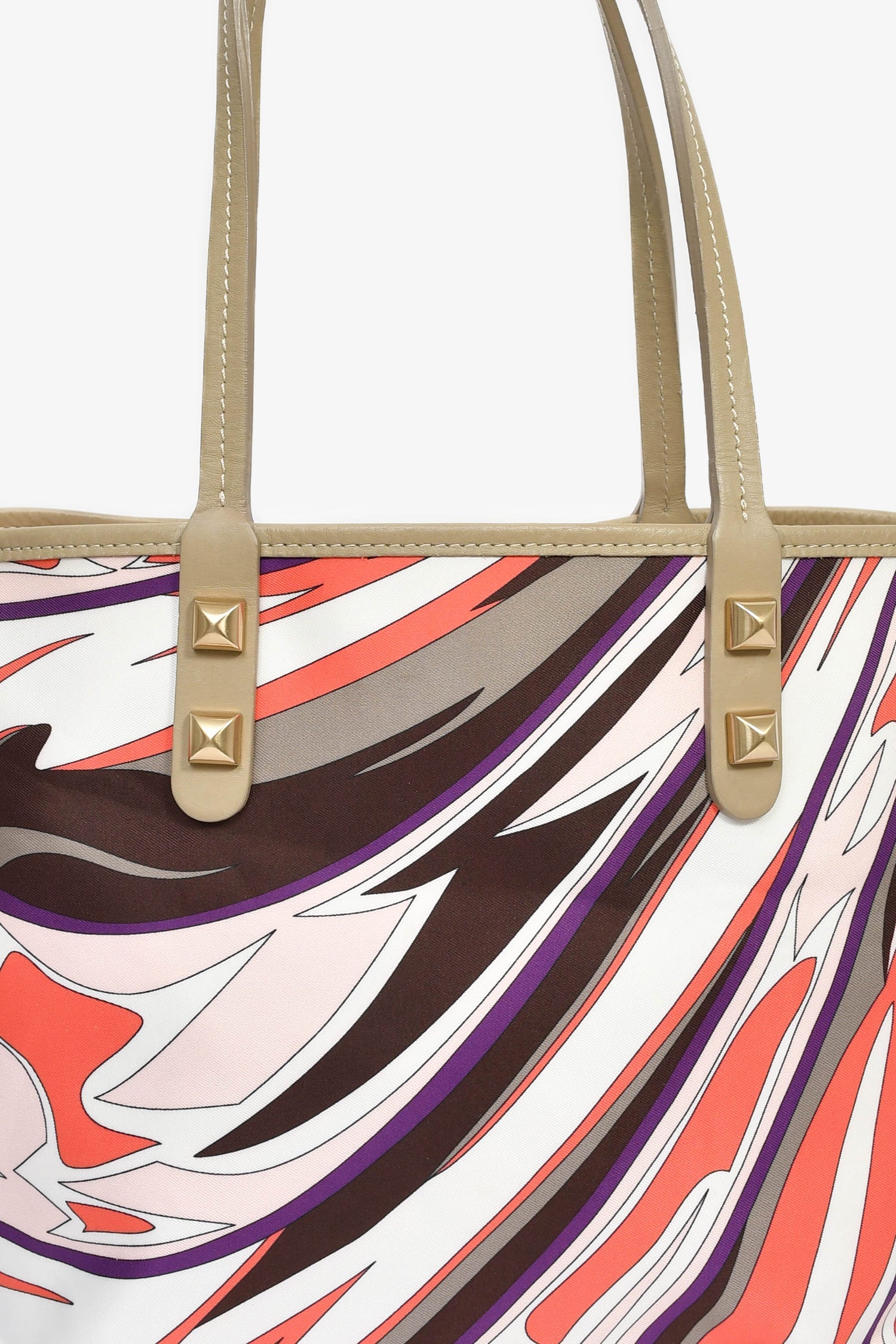 Emilio Pucci Pink/White Print Tote Bag