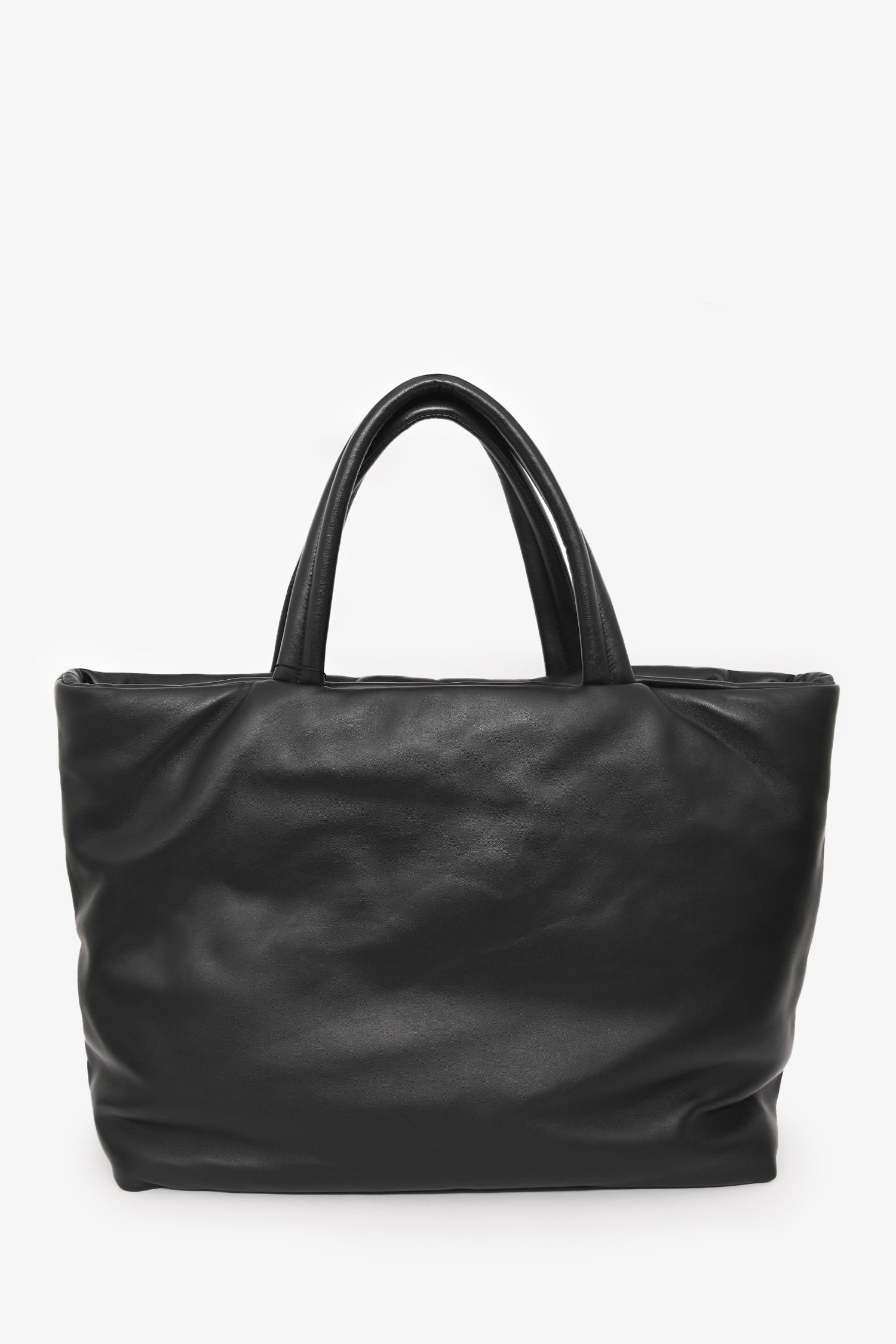 Saint Laurent 2023 Black Leather Puffer Tote Bag