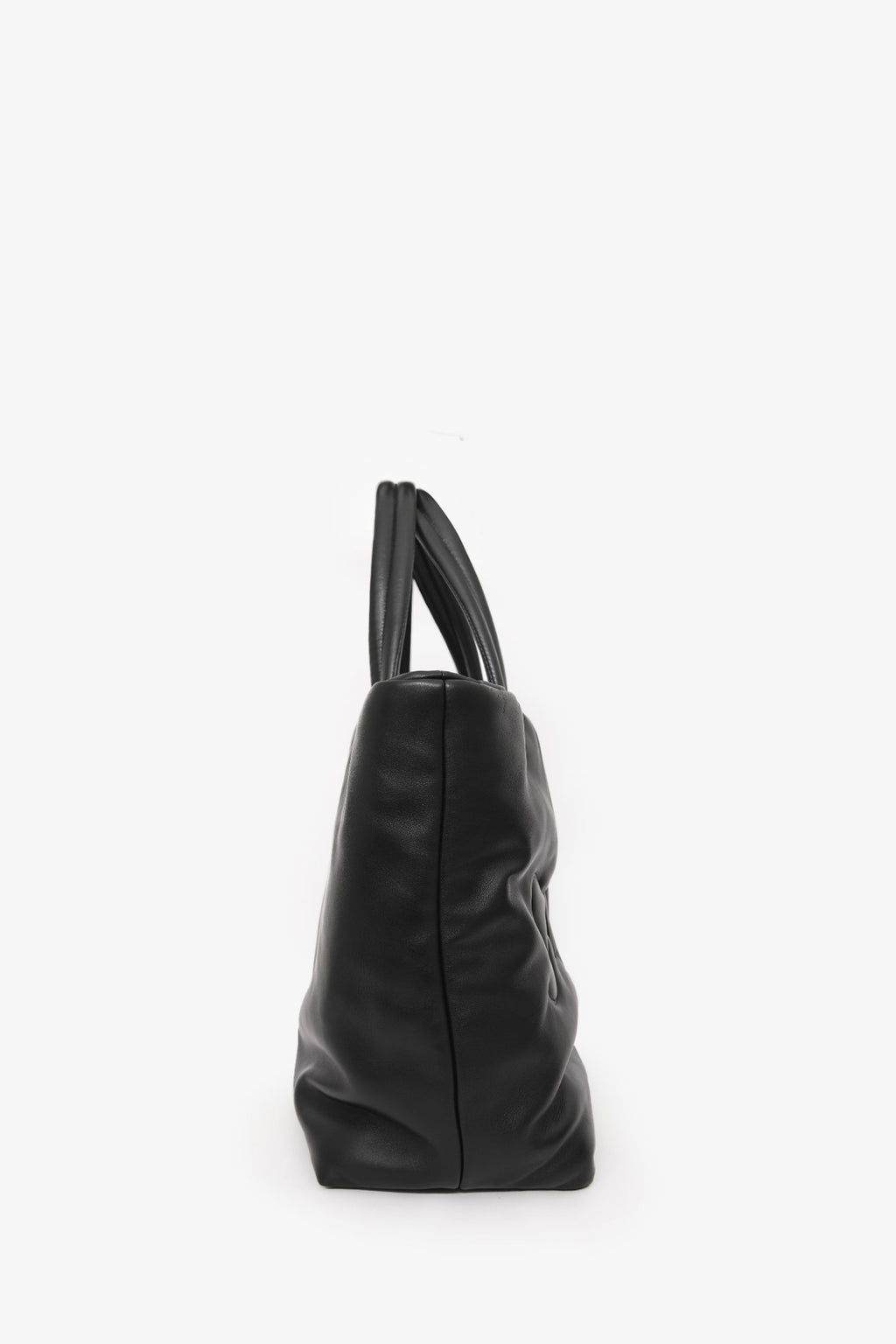 Saint Laurent 2023 Black Leather Puffer Tote Bag