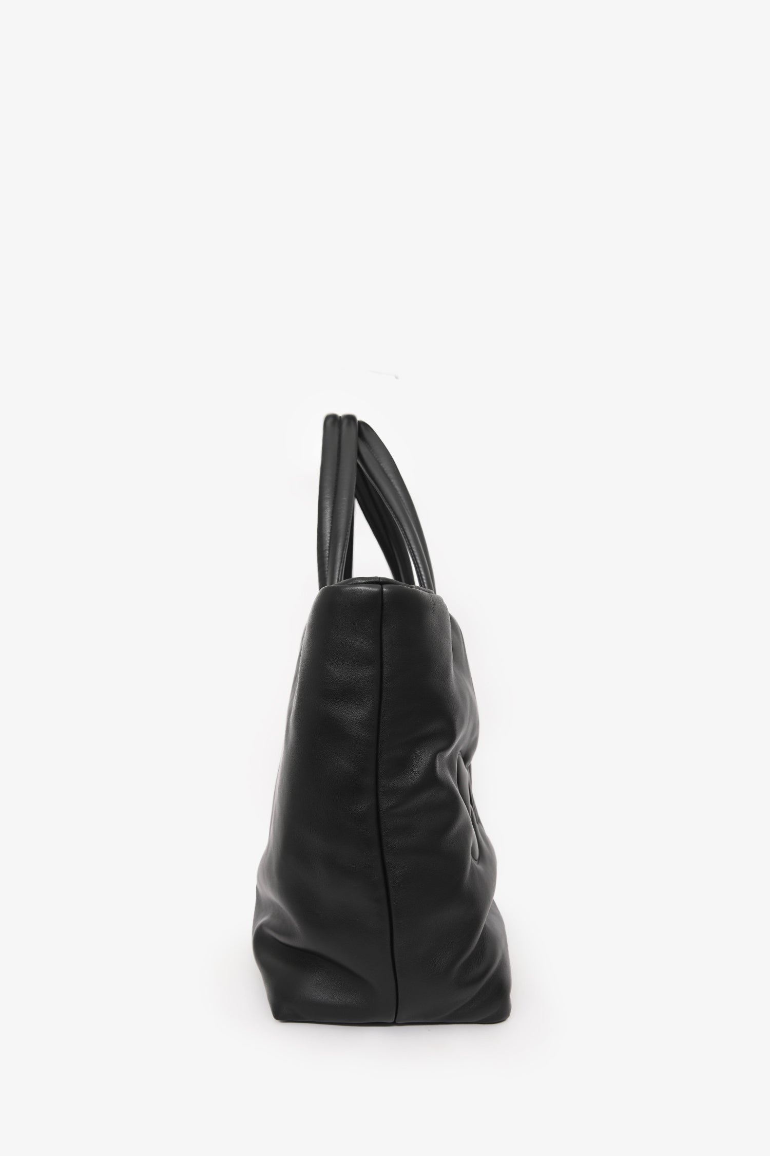 Saint Laurent 2023 Black Leather Puffer Tote Bag